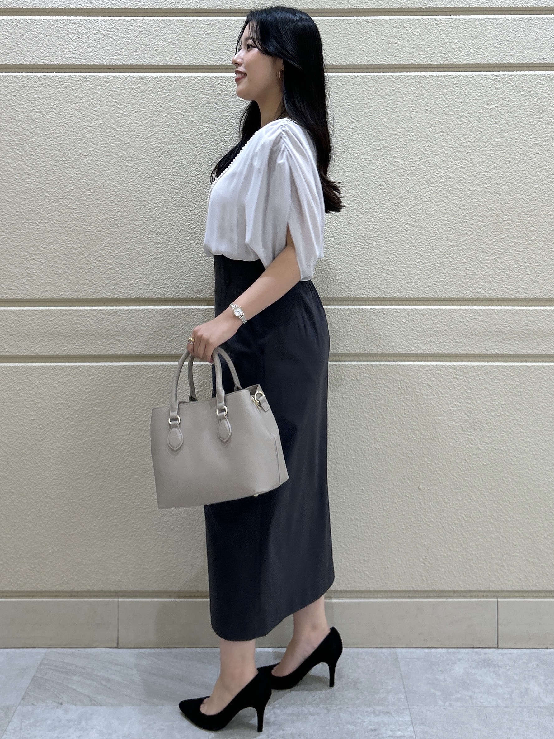 Momokaさんの「COUP DE CHANCE｜【日本製/インナー付き】ギャザースリーブプルオーバー」を使ったコーディネート
