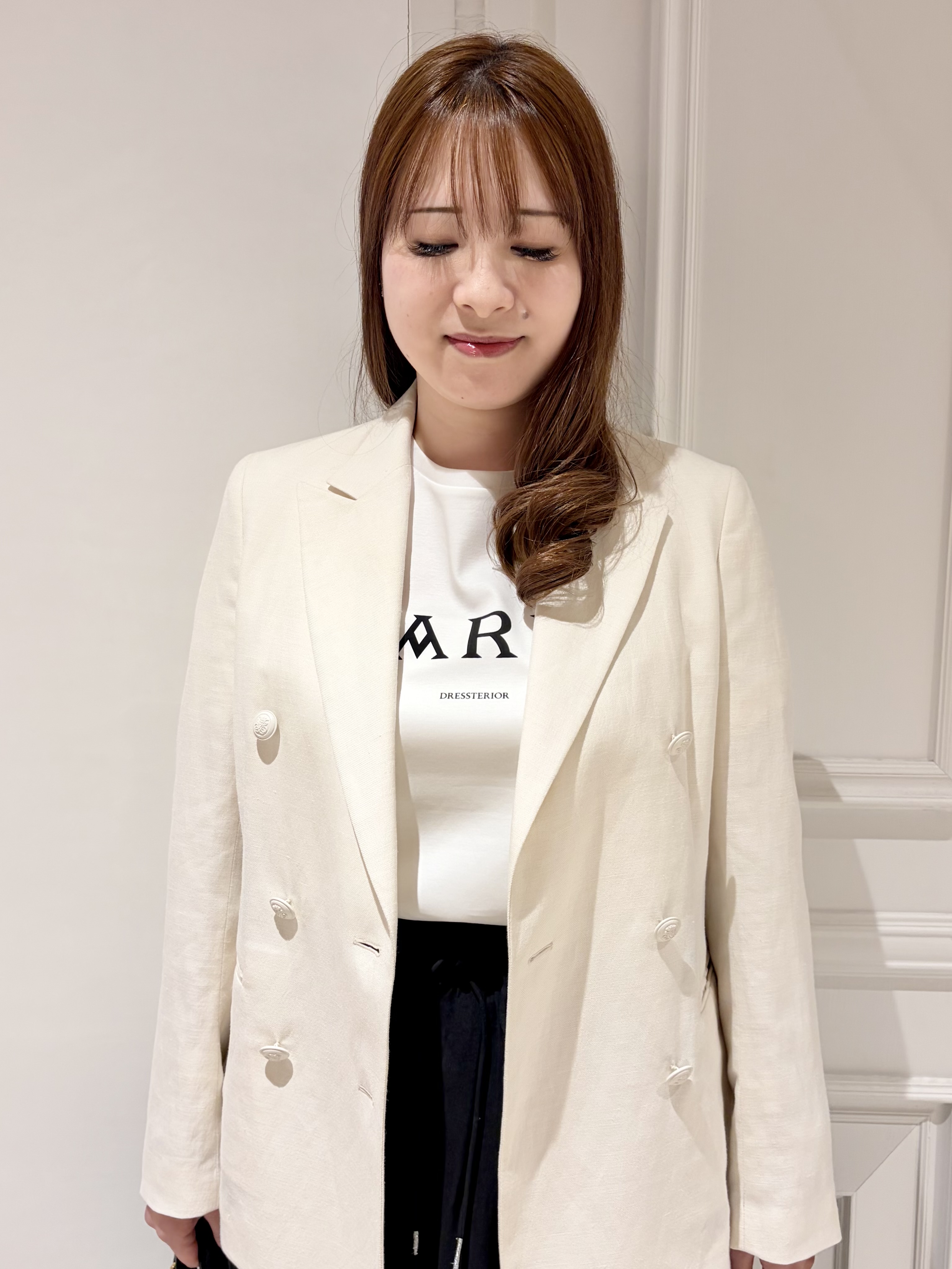 minowaさんの「DRESSTERIOR｜【セットアップ可】リネンブレンドダブルブレストジャケット」を使ったコーディネート