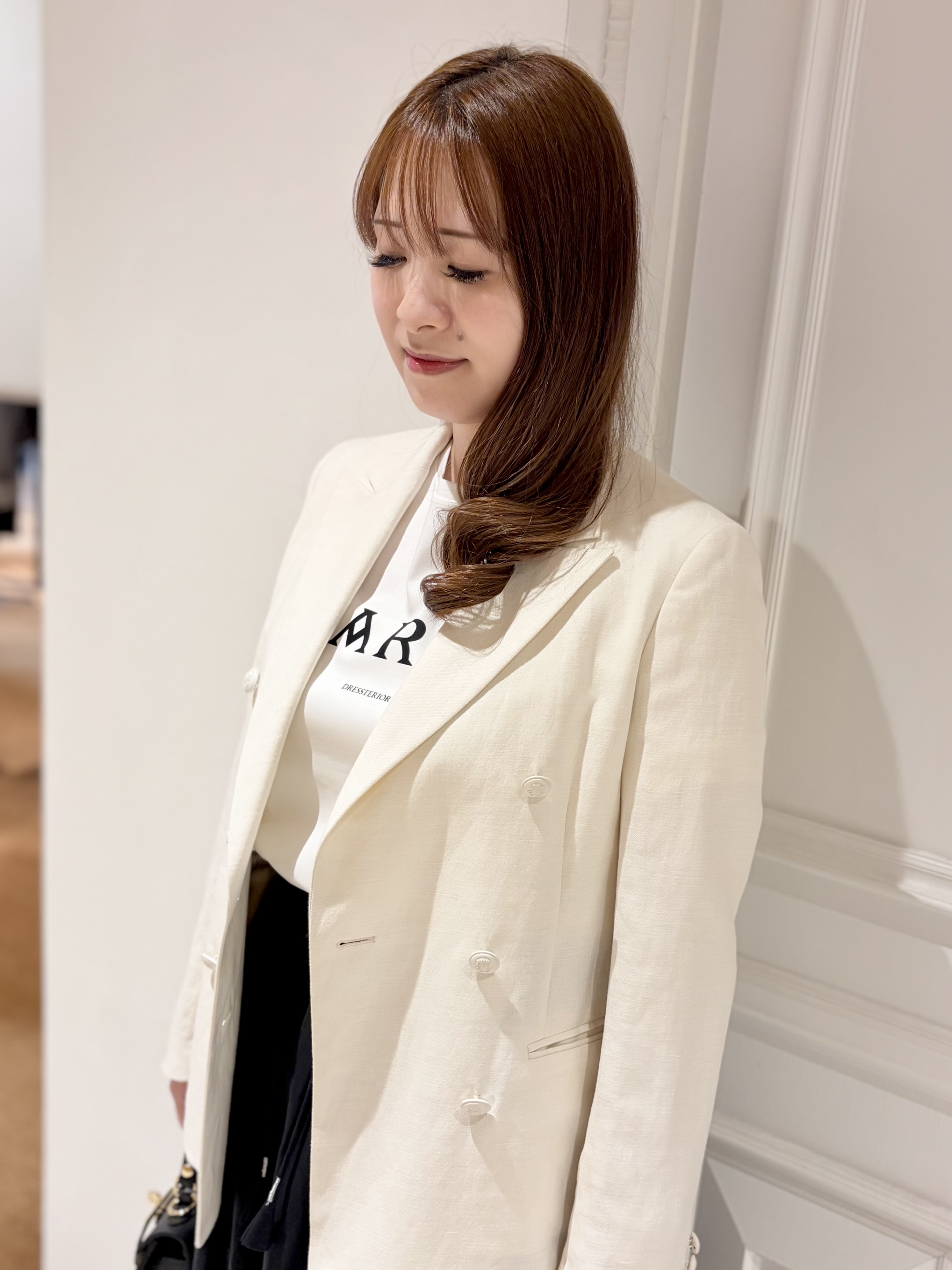 minowaさんの「DRESSTERIOR｜【セットアップ可】リネンブレンドダブルブレストジャケット」を使ったコーディネート
