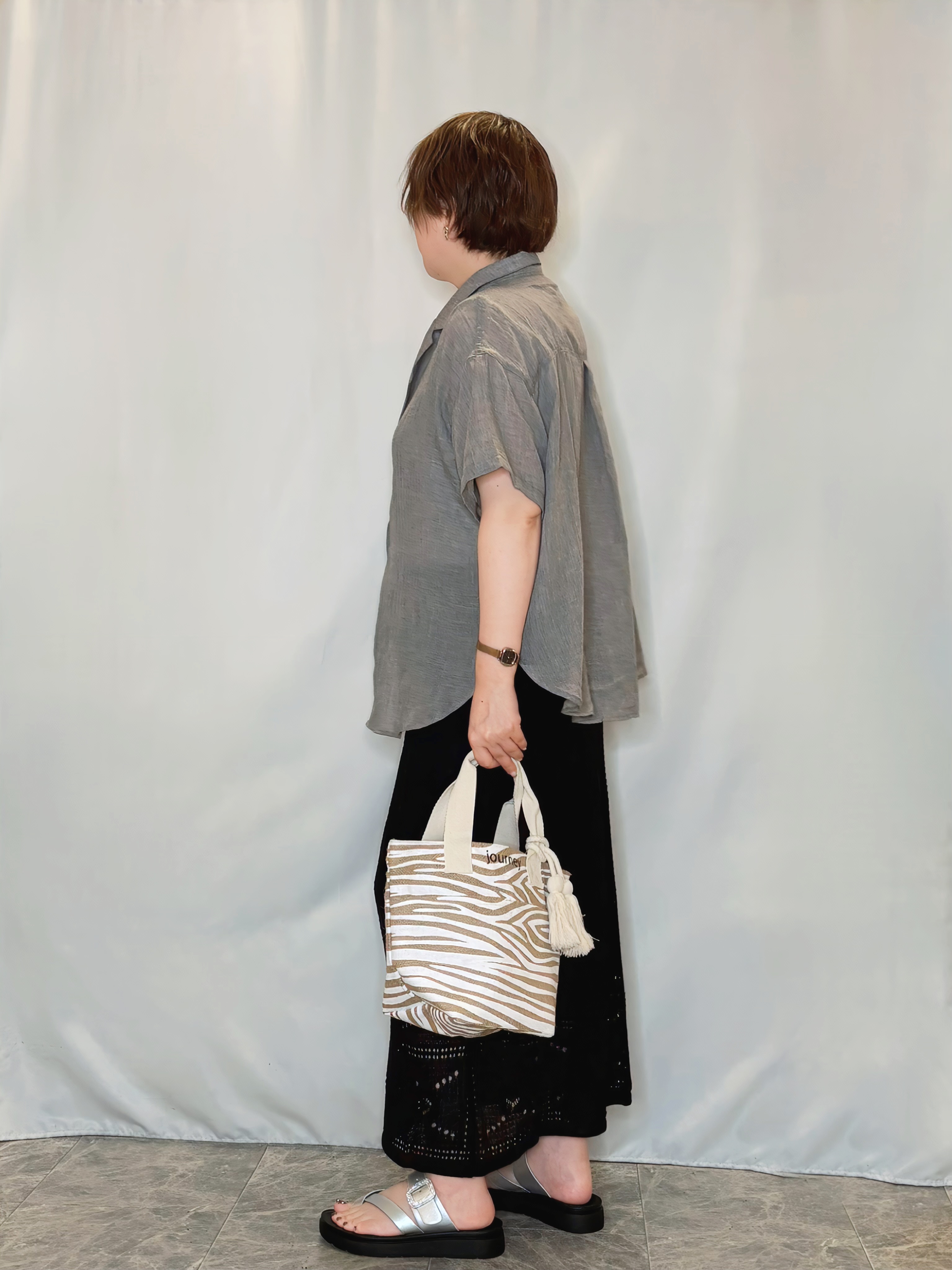 たみさんの「SHOO･LA･RUE｜【S-LL】ナチュラルに決まる 半袖シアーシャツジャケット」を使ったコーディネート