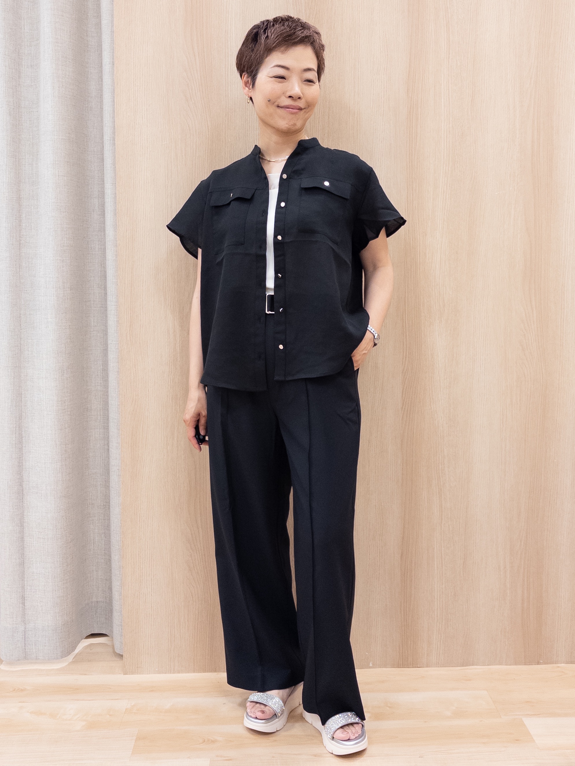 シュウコさんの「grove｜【貴島明日香さん着用】シアードッキングスクエアタンク」を使ったコーディネート