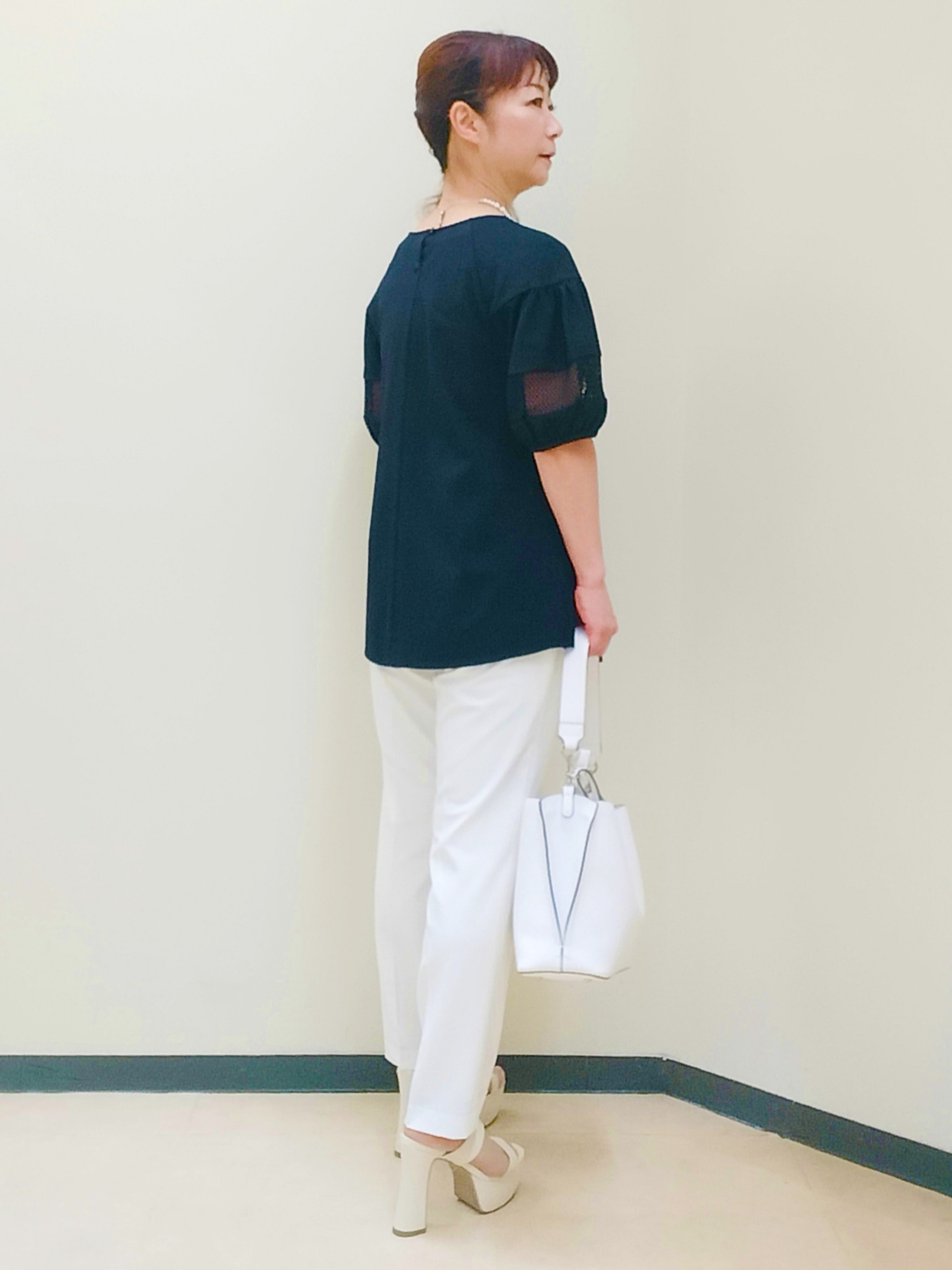 花さんの「Reflect｜メッシュ切り替えスリーブトップス」を使ったコーディネート
