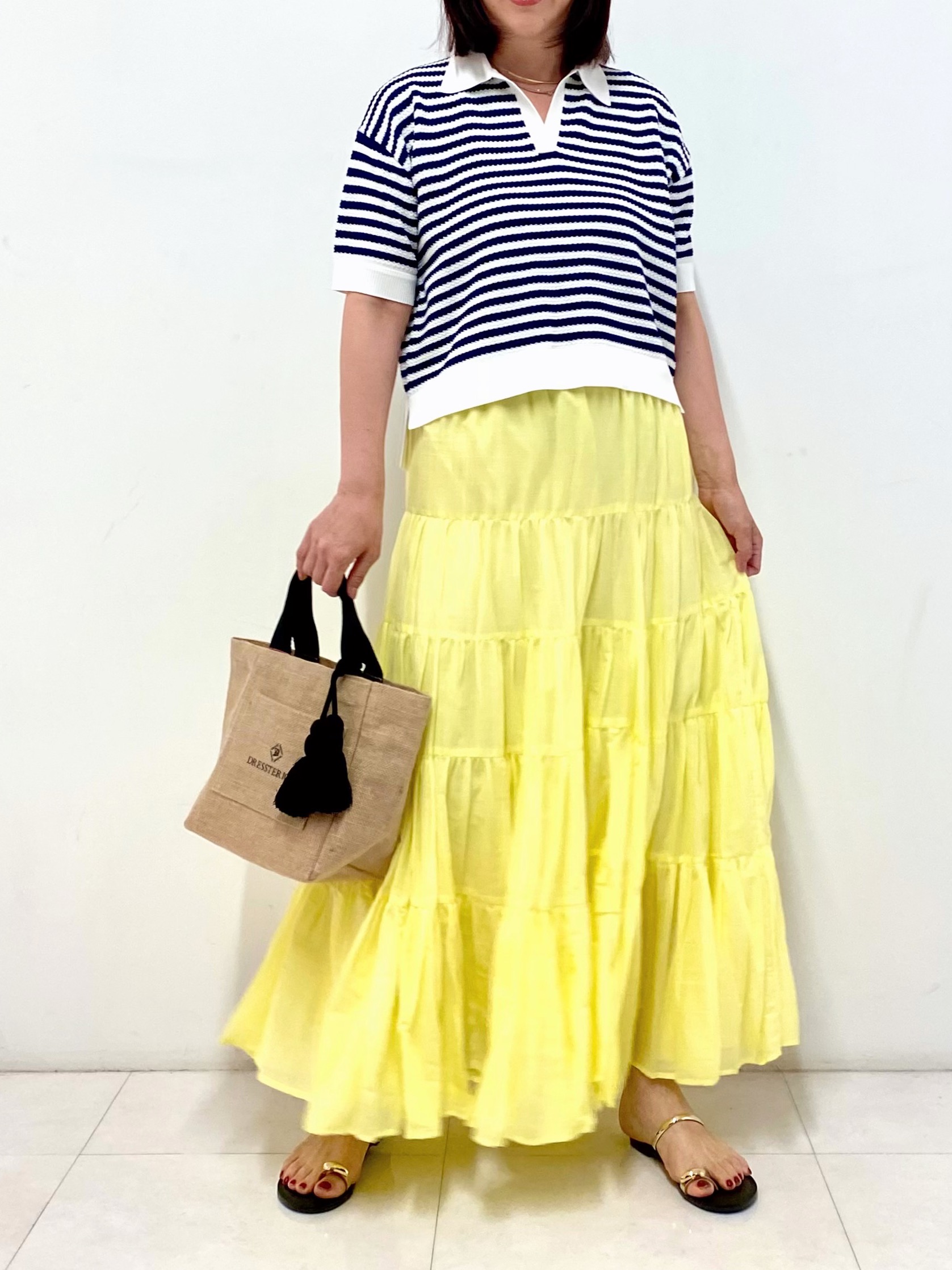 Sawaguchiさんの「DRESSTERIOR｜ウォッシャブルスキッパークロップドニット」を使ったコーディネート