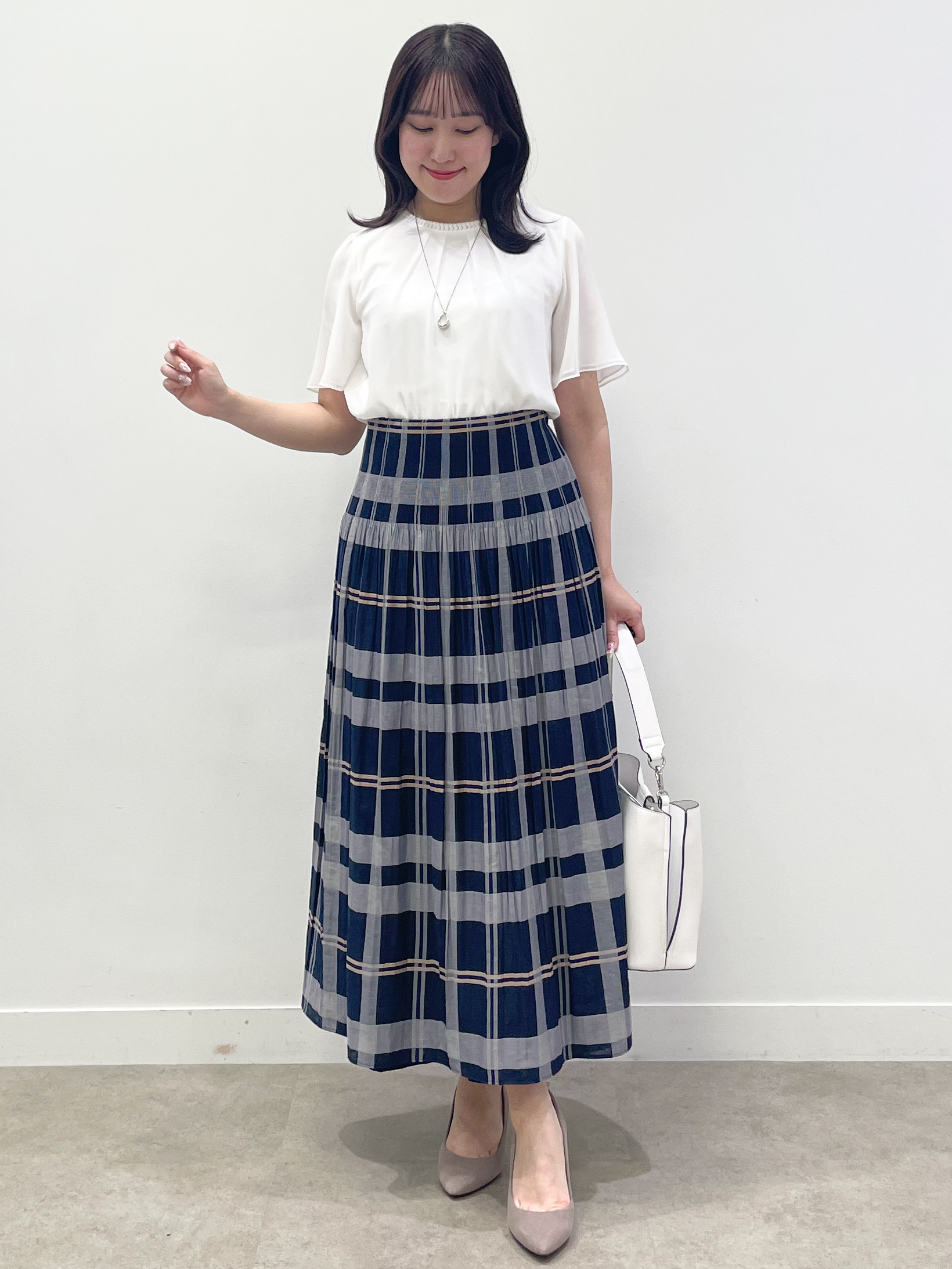 yukariさんの「Reflect｜【S-4Lサイズ/UVカット／接触冷感】シフォンジャージブラウス」を使ったコーディネート