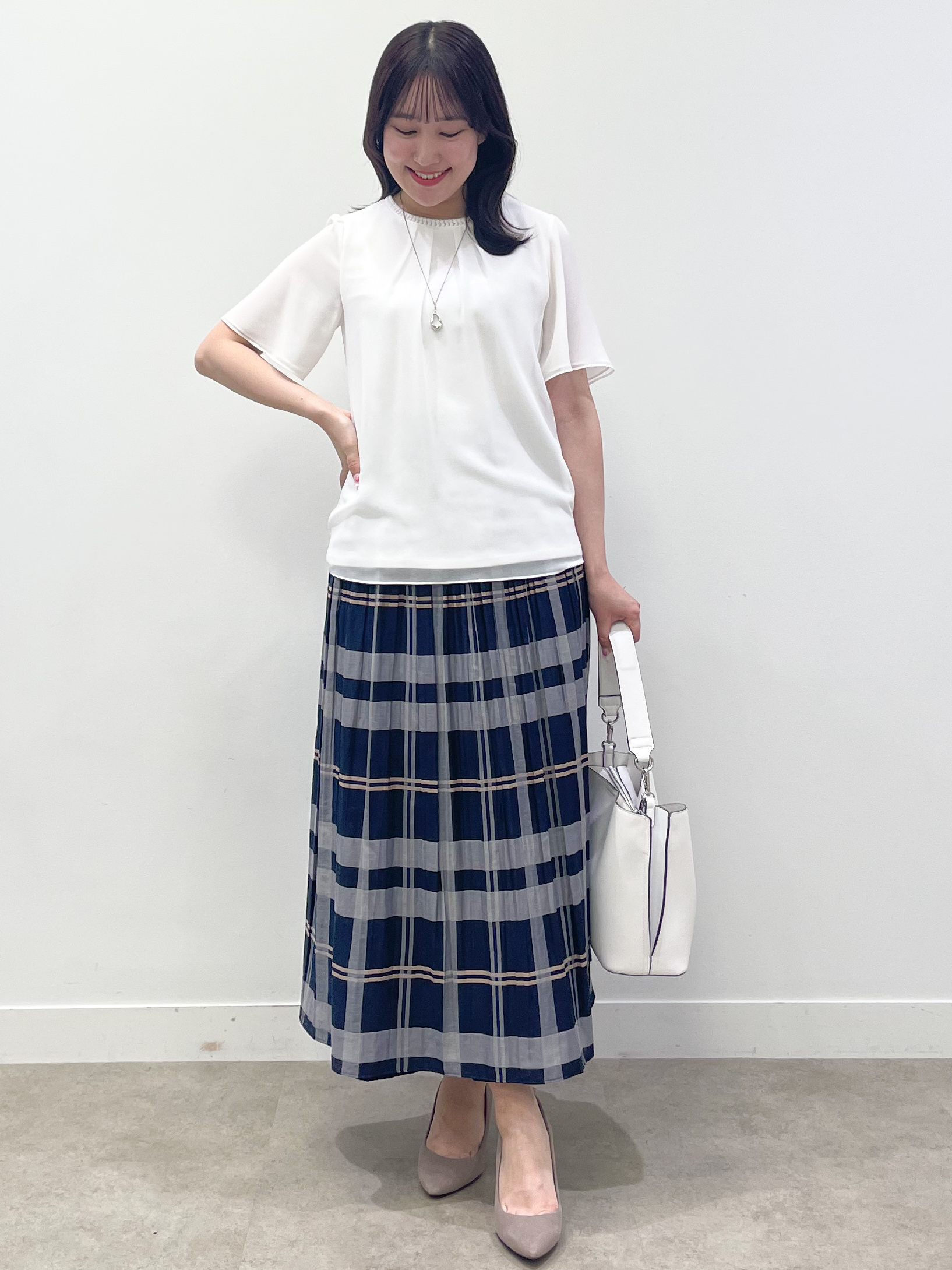 yukariさんの「Reflect｜【S-4Lサイズ/UVカット／接触冷感】シフォンジャージブラウス」を使ったコーディネート