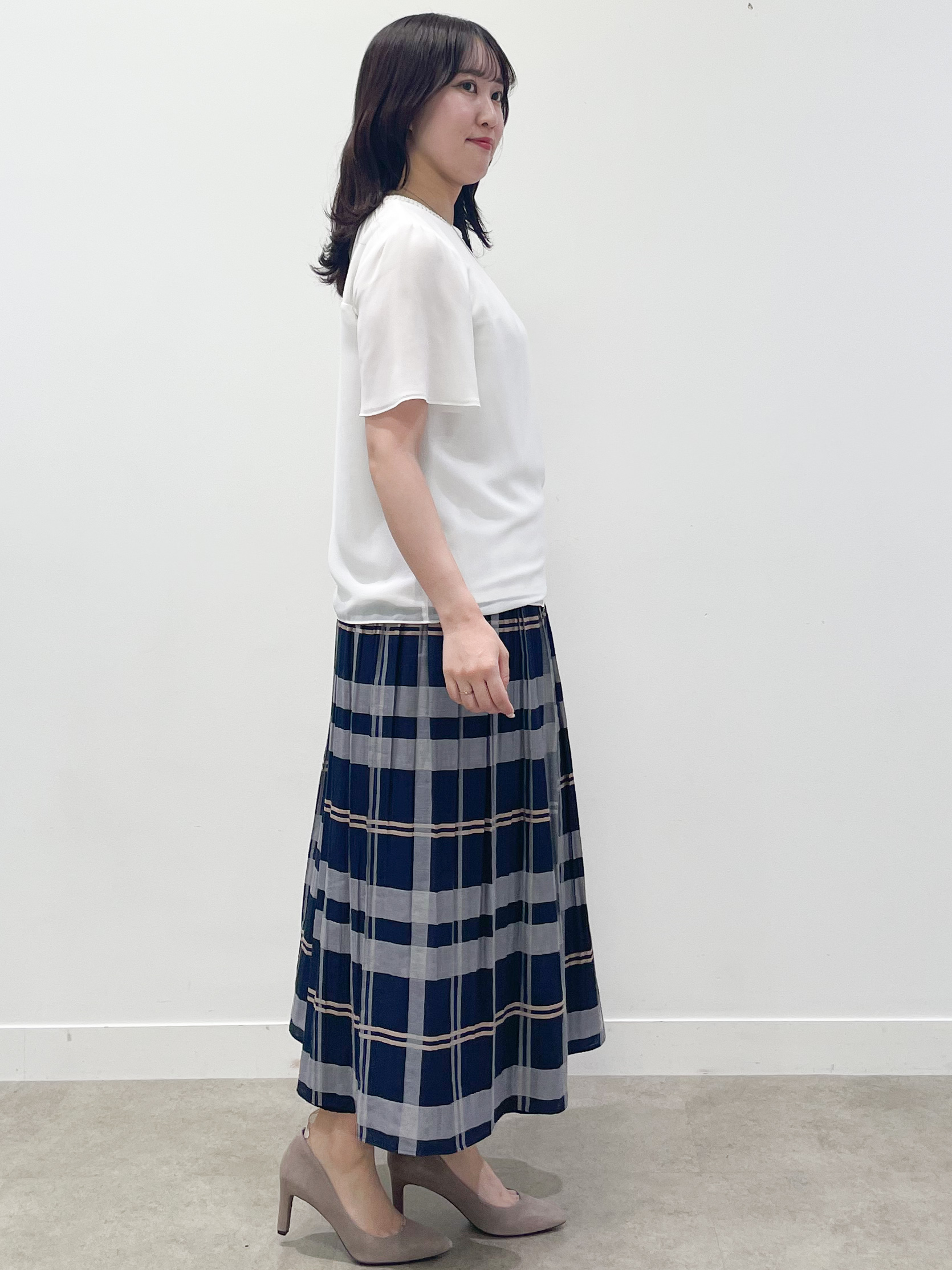 yukariさんの「Reflect｜【S-4Lサイズ/UVカット／接触冷感】シフォンジャージブラウス」を使ったコーディネート