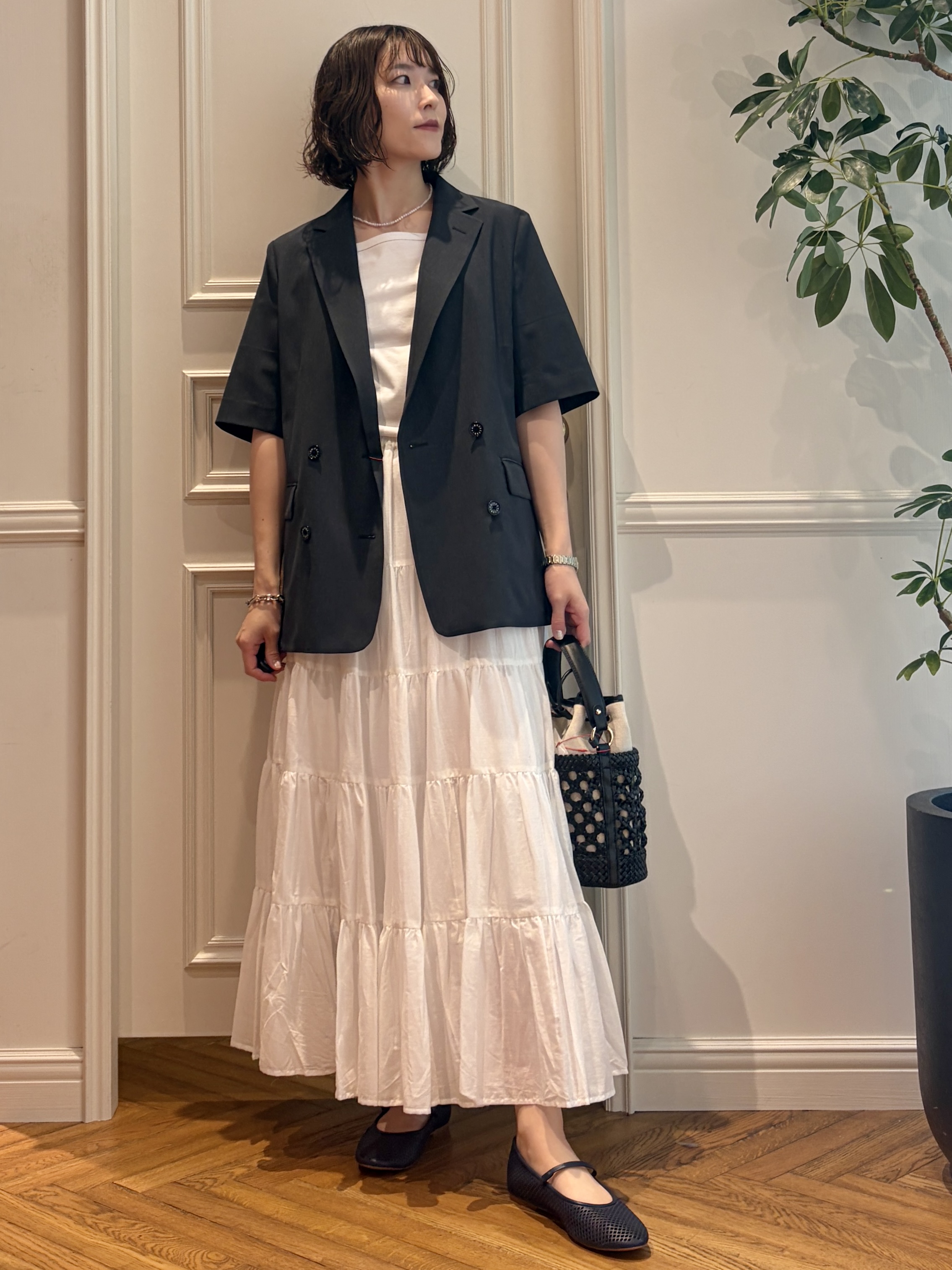 nakaoさんの「DRESSTERIOR｜【接触冷感/UVカット/抗菌防臭/しわ防止】クールデオドラント スクエアネックプルオーバー」を使ったコーディネート