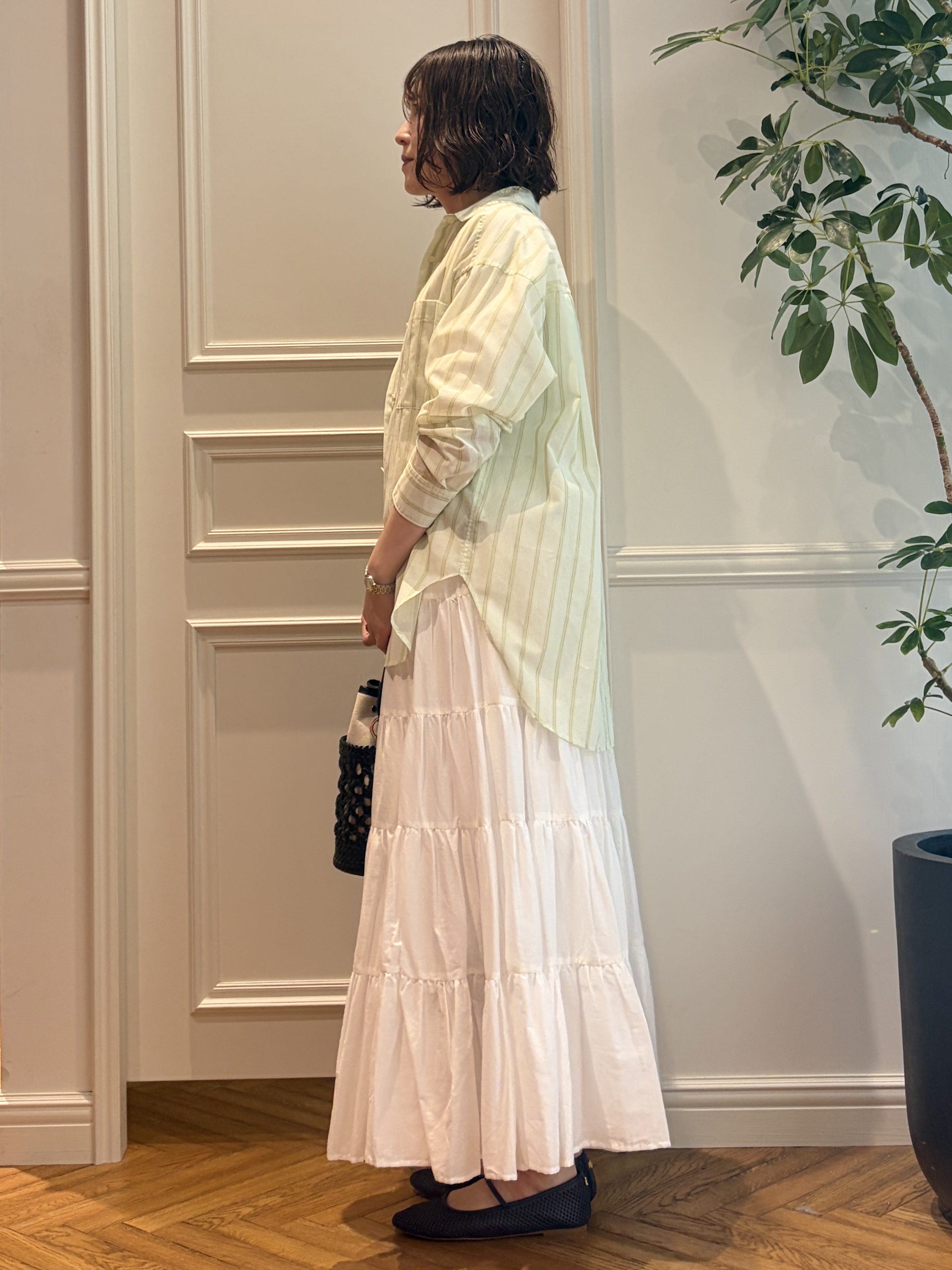 nakaoさんの「DRESSTERIOR｜【接触冷感/UVカット/抗菌防臭/しわ防止】クールデオドラント スクエアネックプルオーバー」を使ったコーディネート