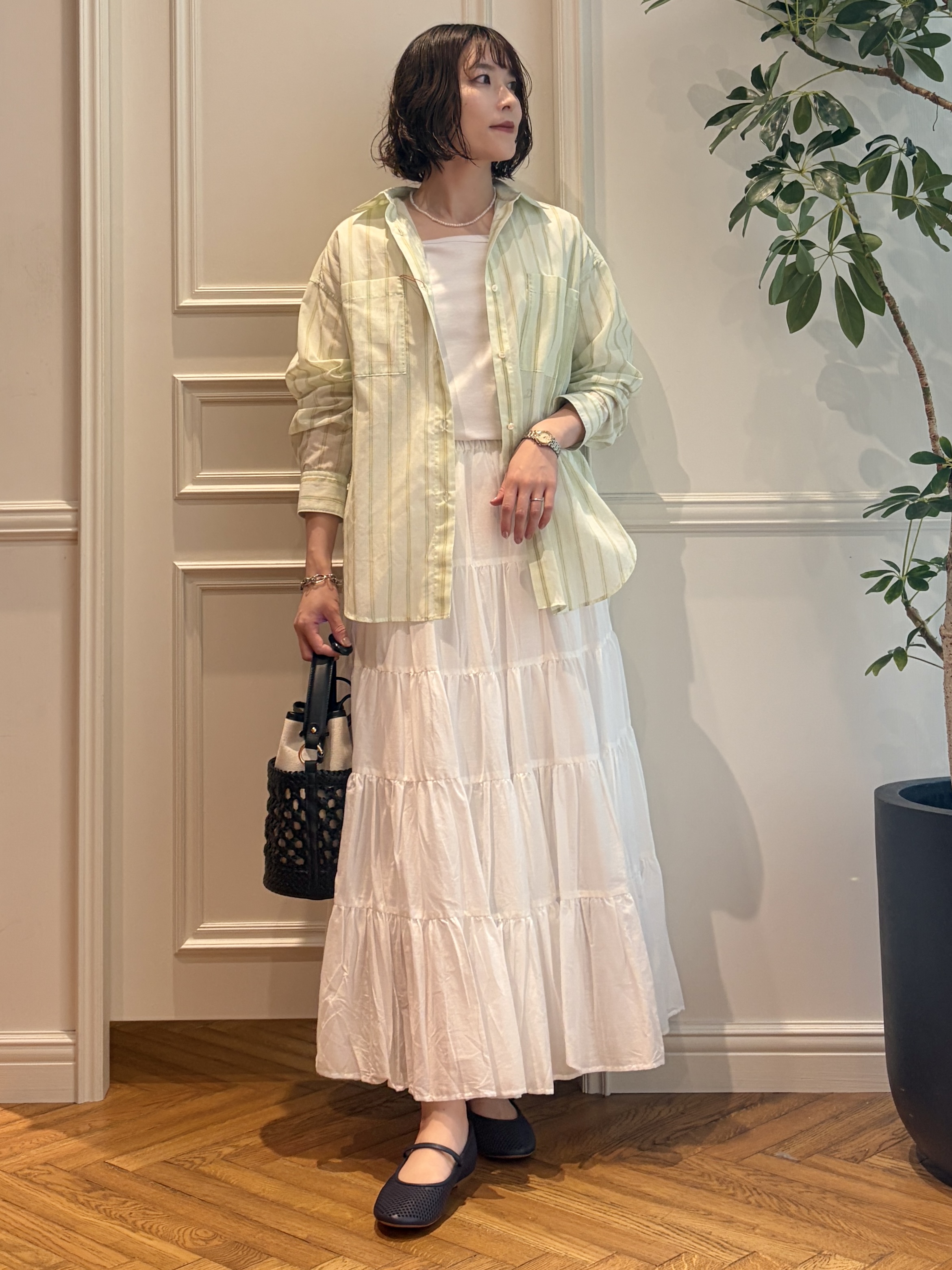 nakaoさんの「DRESSTERIOR｜【接触冷感/UVカット/抗菌防臭/しわ防止】クールデオドラント スクエアネックプルオーバー」を使ったコーディネート