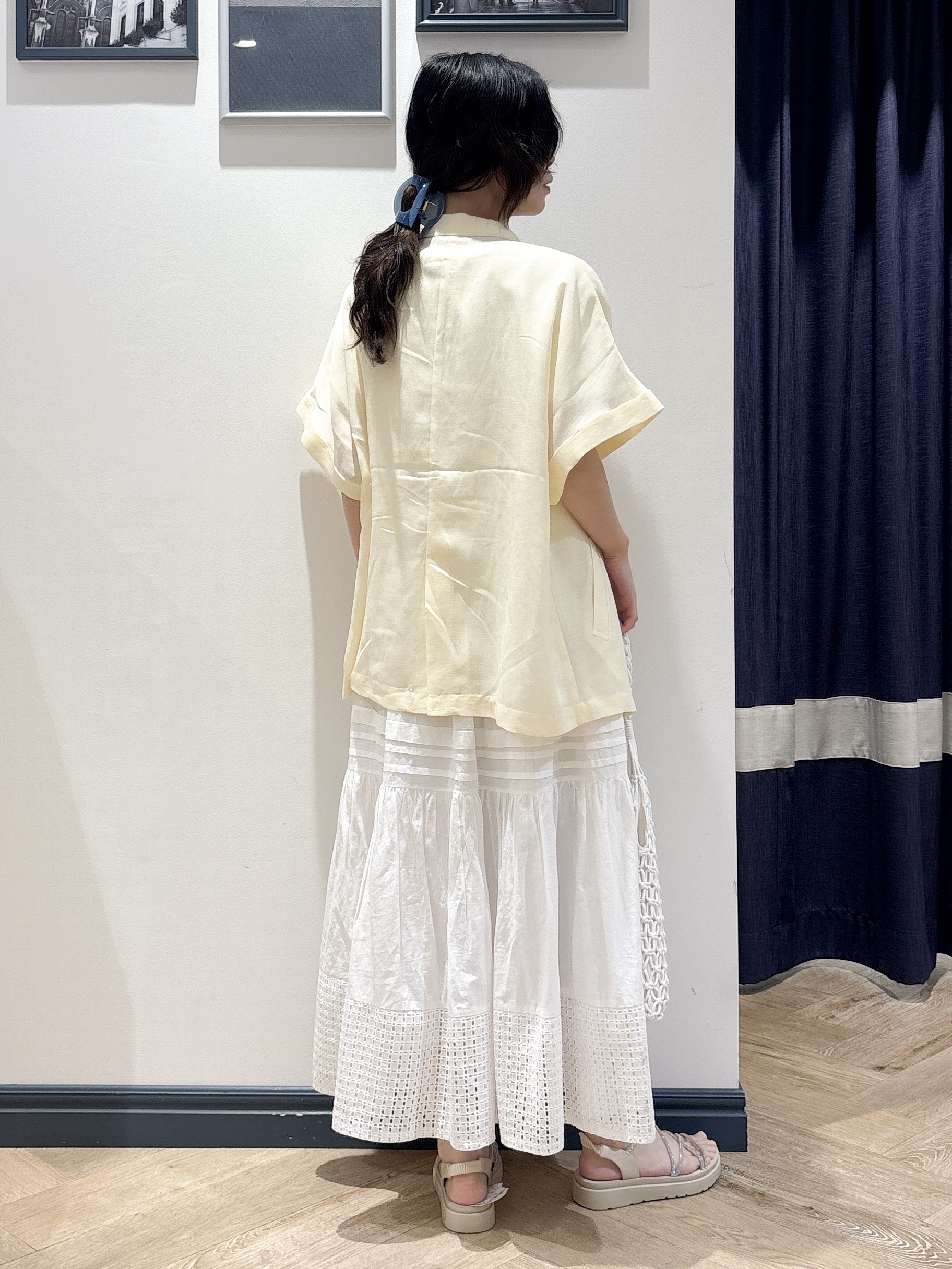 ayakaさんの「grove｜【洗濯機OK・ひんやり/SETUP可】シワになりにくいハーフスリーブジャケット」を使ったコーディネート