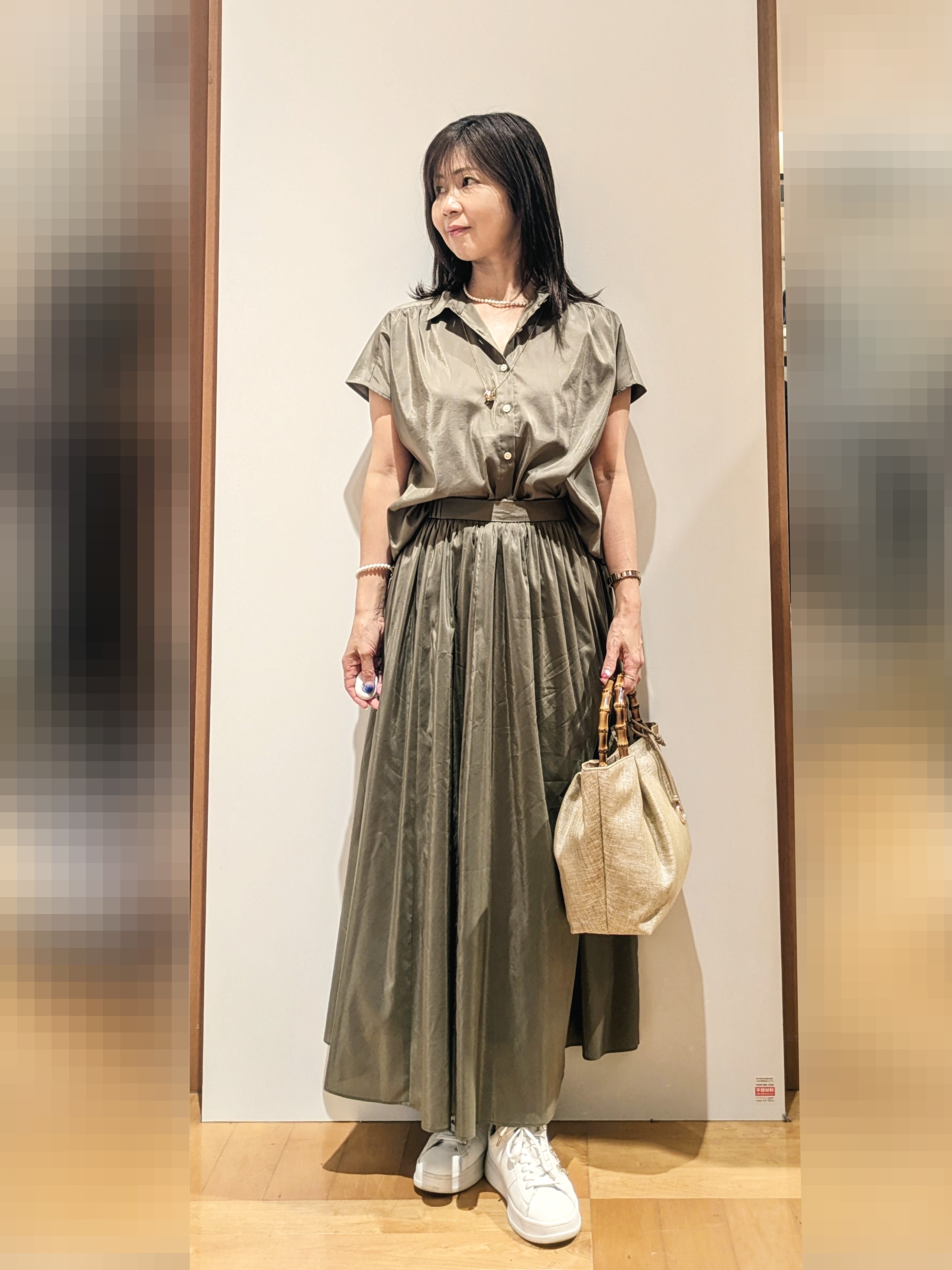laverさんの「UNTITLED｜【セットアップ可/軽量/清涼感】ローンギャザーブラウス」を使ったコーディネート