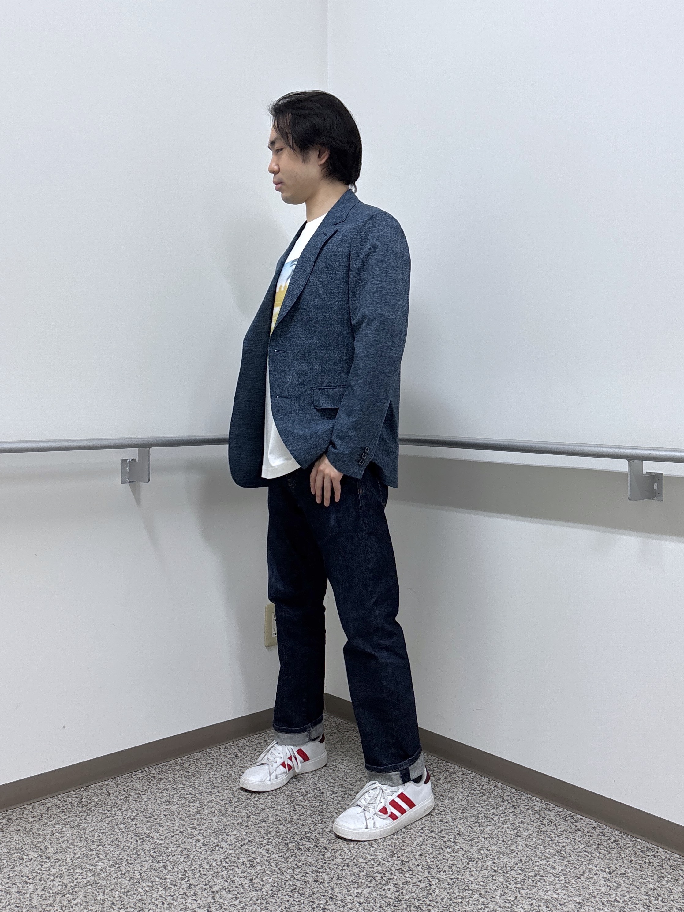 KEIさんの「TAKEO KIKUCHI｜【抗菌防臭】COOL DOTS（R）ドビープリント ジャケット」を使ったコーディネート
