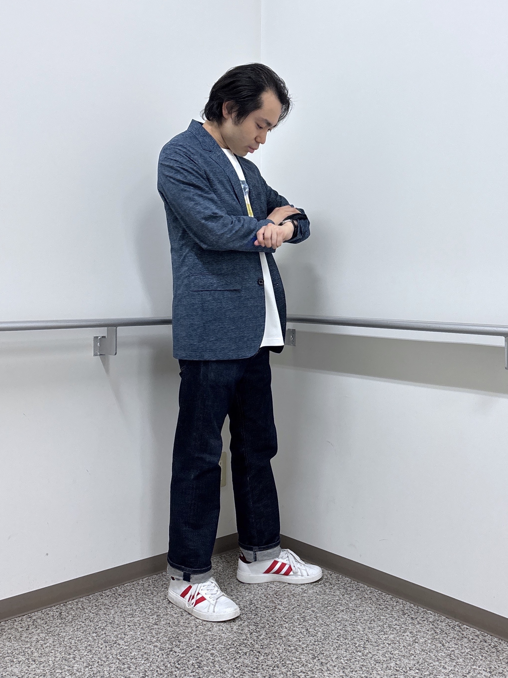 KEIさんの「TAKEO KIKUCHI｜【抗菌防臭】COOL DOTS（R）ドビープリント ジャケット」を使ったコーディネート
