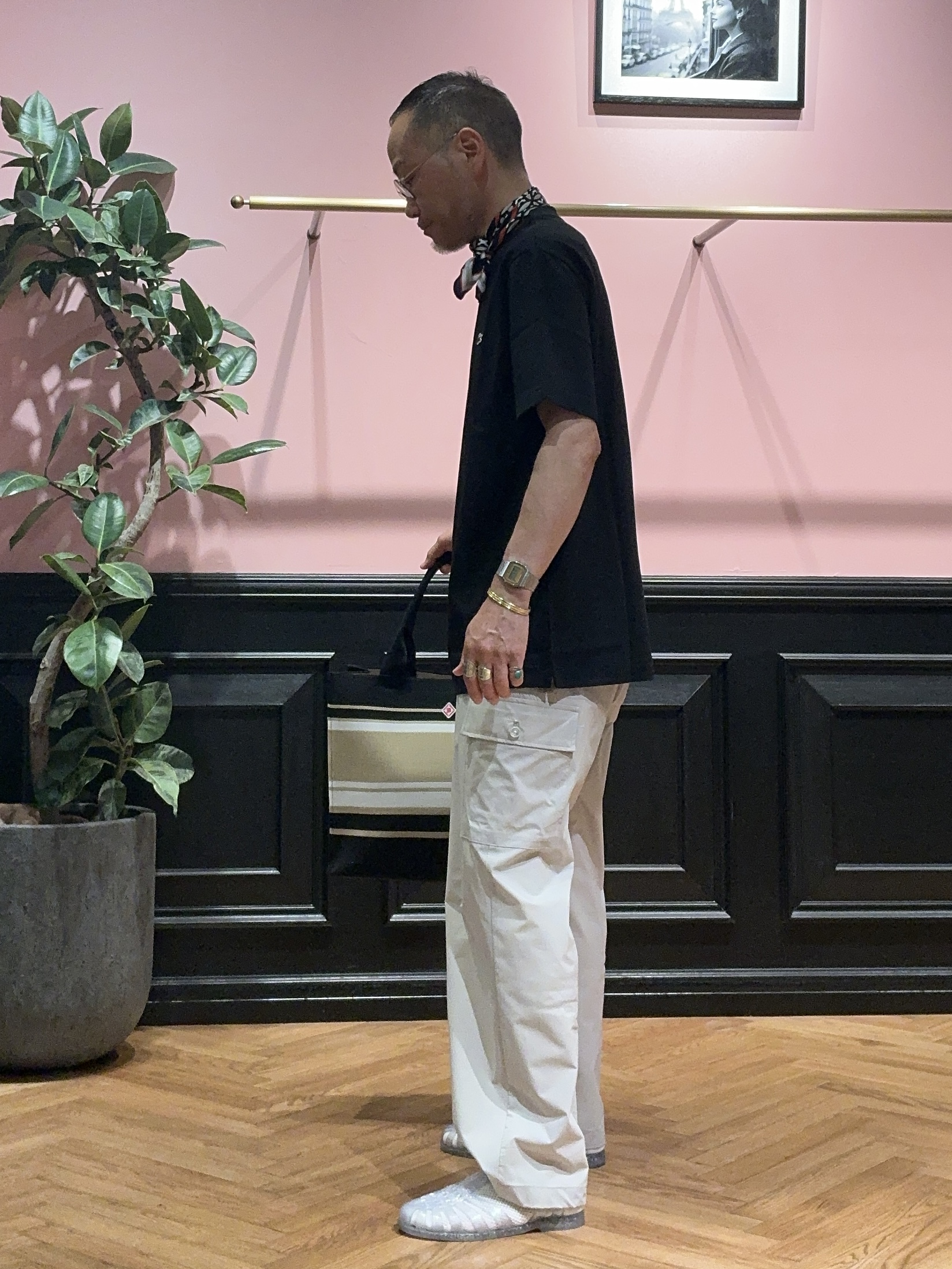 torigoeさんの「DRESSTERIOR｜LACOSTE（ラコステ）アウトラインクロッククルーネックTシャツ」を使ったコーディネート