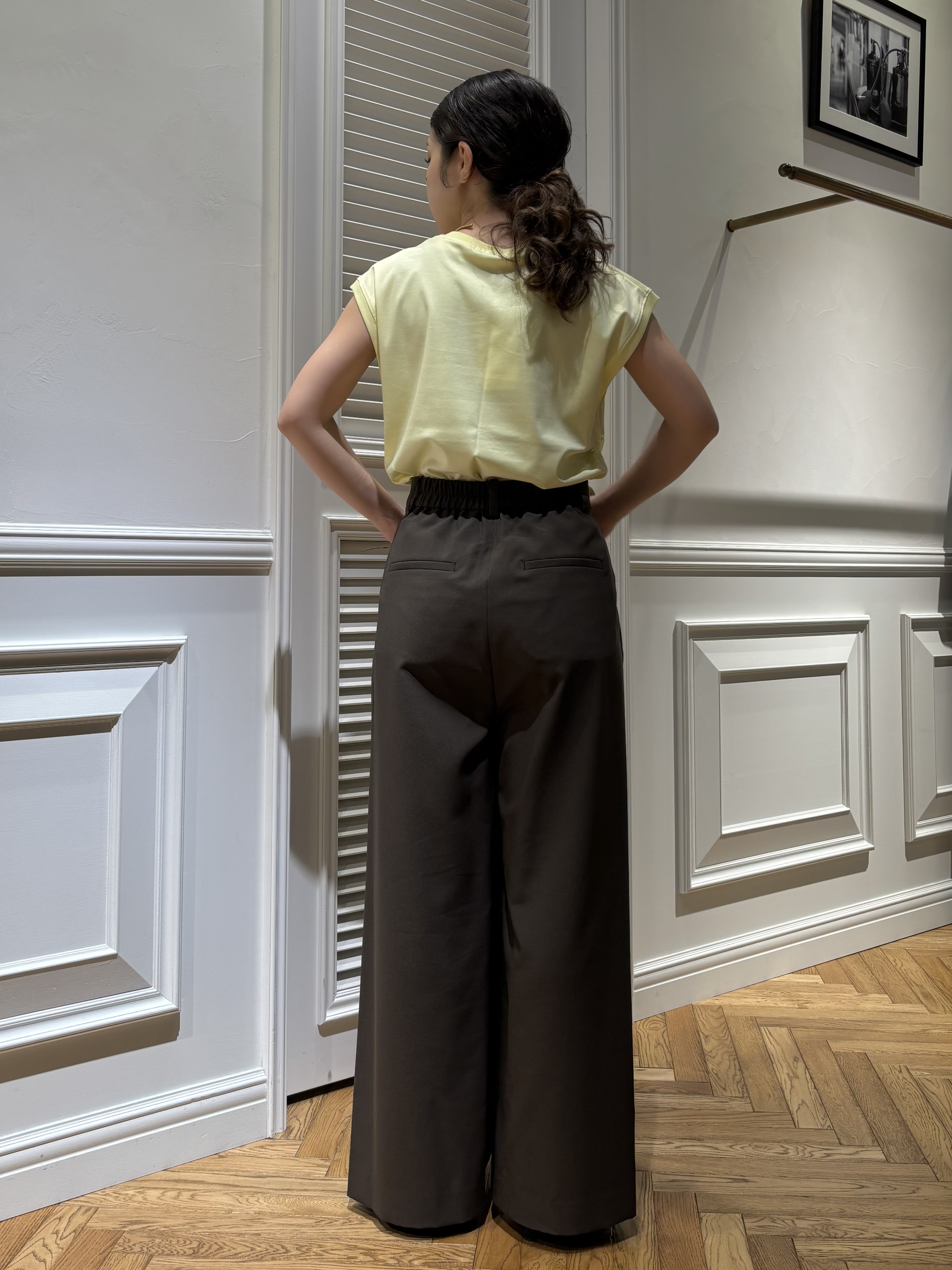 Mgmさんの「DRESSTERIOR｜【接触冷感／抗菌防臭／消臭】アイスクリアコットンフレンチスリーブT」を使ったコーディネート