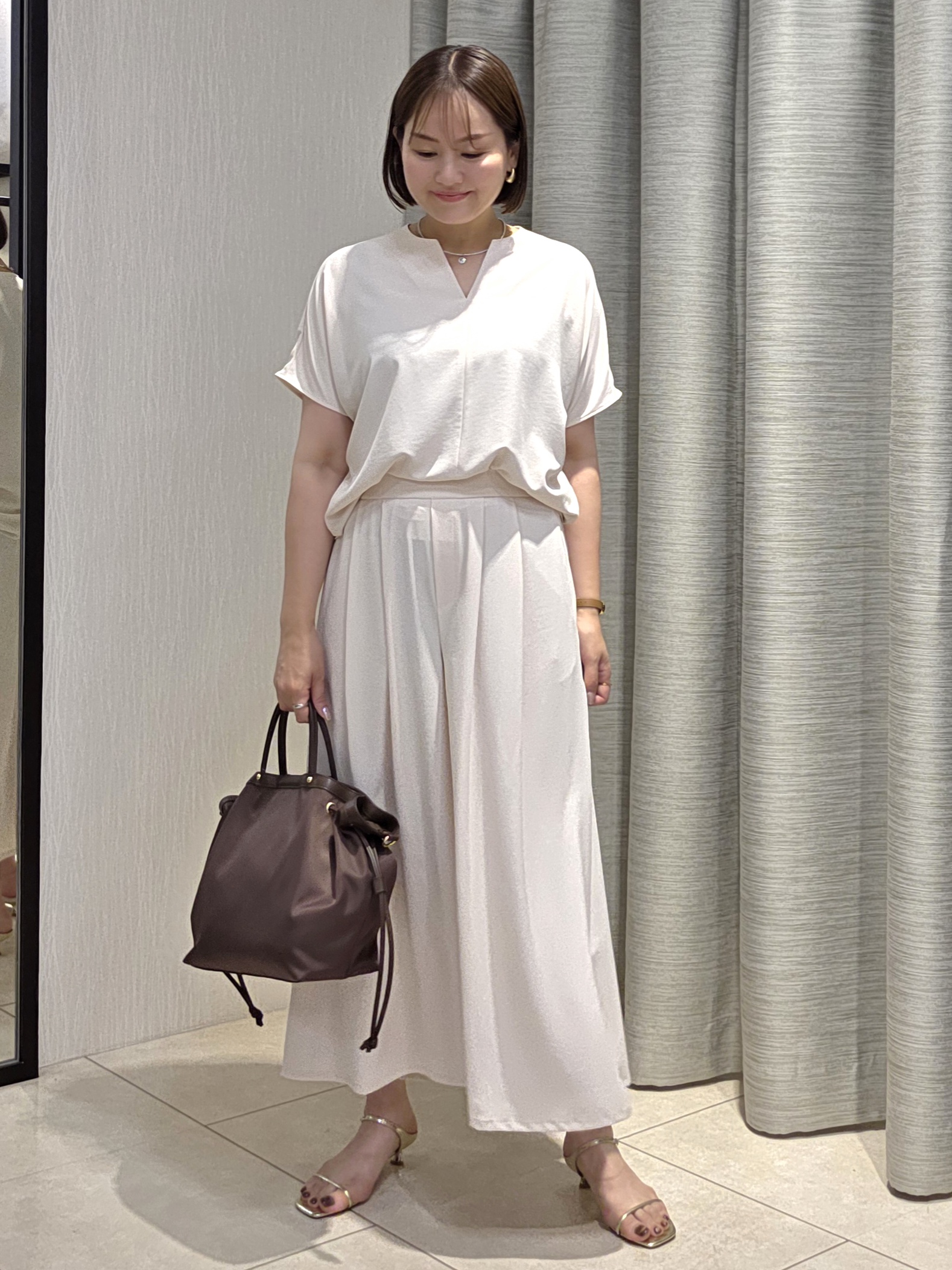 naokoさんの「UNTITLED｜【古畑星夏さん着用】ビーズコイントップ」を使ったコーディネート