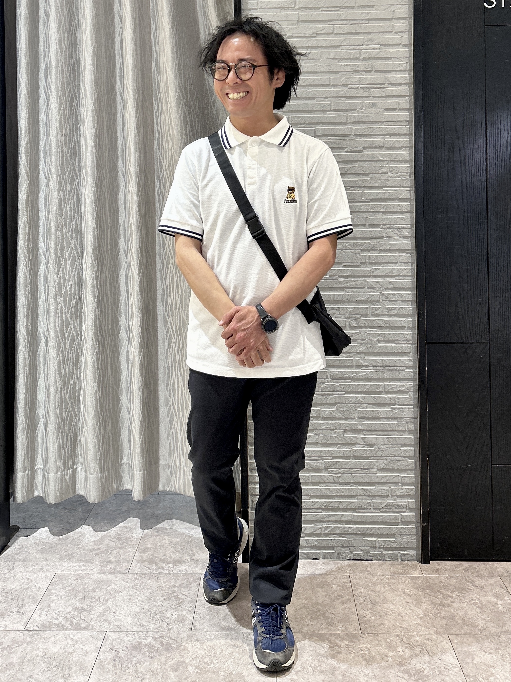 KENJI Iさんの「THE SHOP TK｜クマ刺繍 半袖ポロシャツ 洗濯機OK」を使ったコーディネート