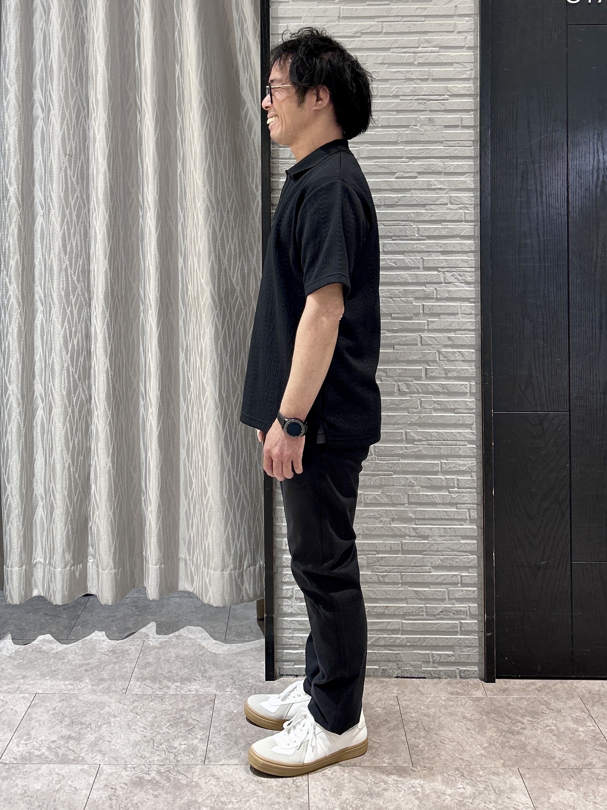 KENJI Iさんの「THE SHOP TK｜【シンプルすぎない大人の表情】ケーブルフクレポロシャツ 吸水速乾/UVケア/洗濯機OK」を使ったコーディネート