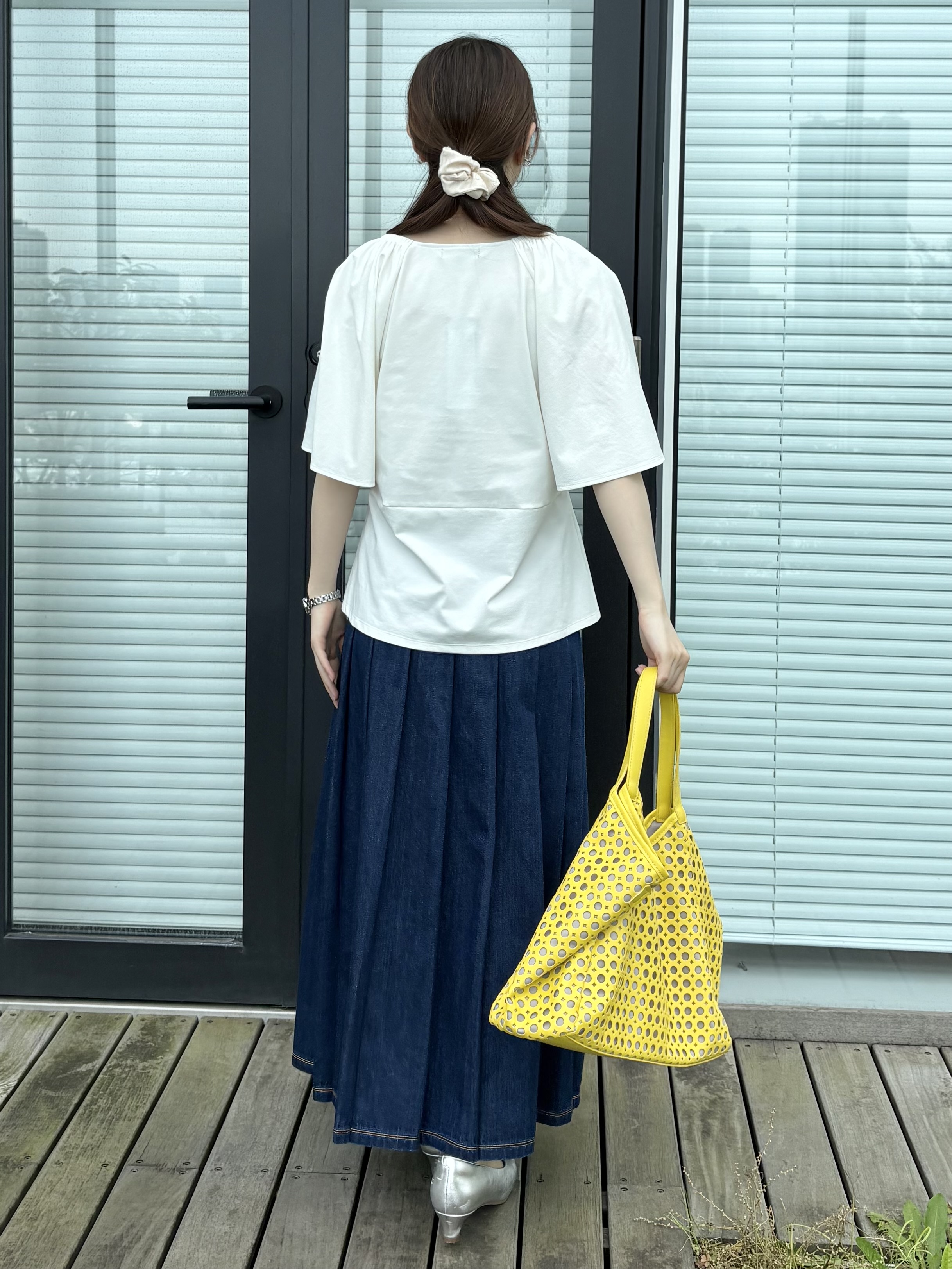 mikiさんの「Reflect｜【UVカット／接触冷感／吸水速乾】フレアスリーブペプラムカットソー」を使ったコーディネート