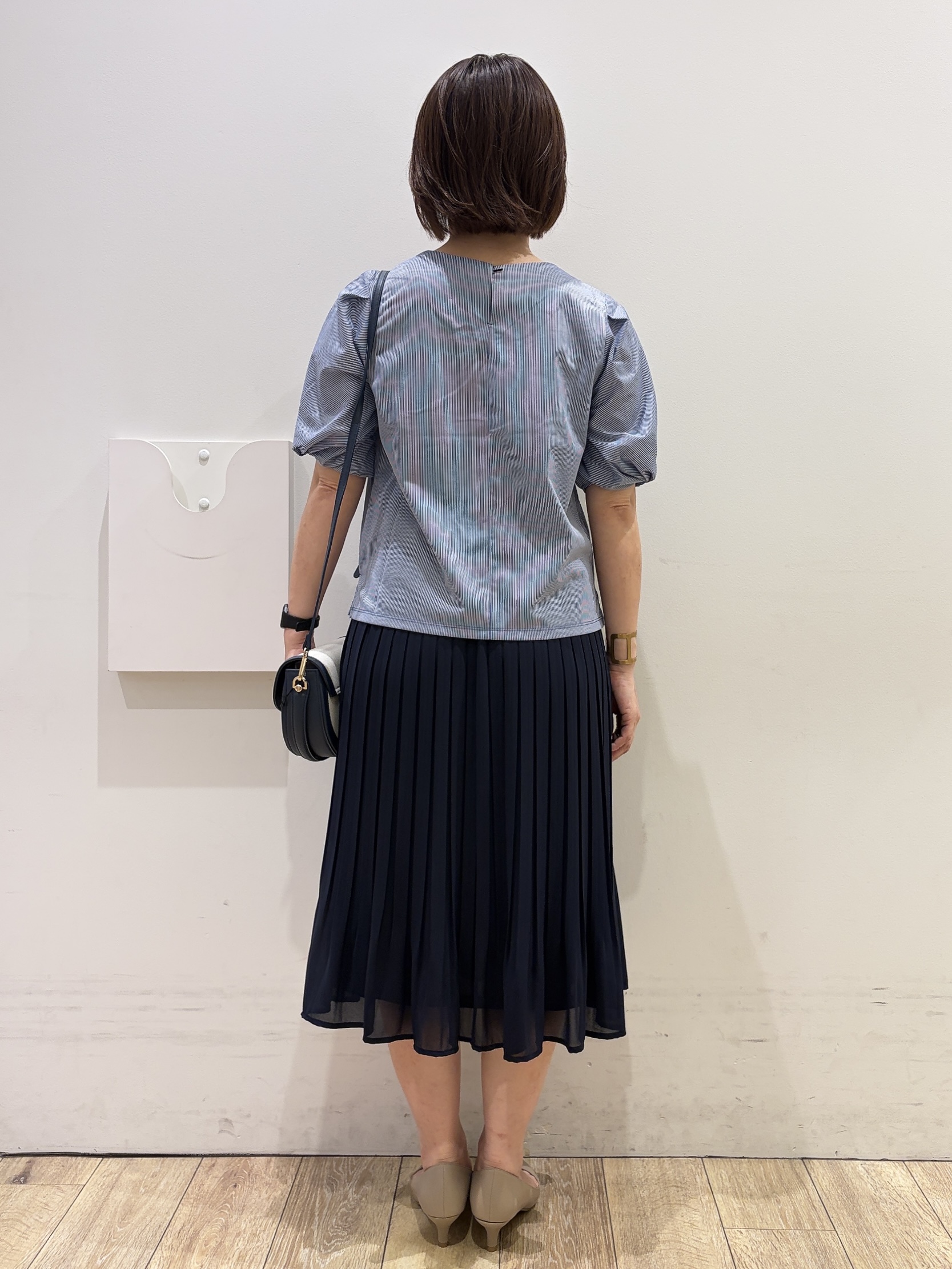 YUKOさんの「index｜【吸水速乾】ストライプ調デザインスリーブトップス《洗濯機OK》」を使ったコーディネート