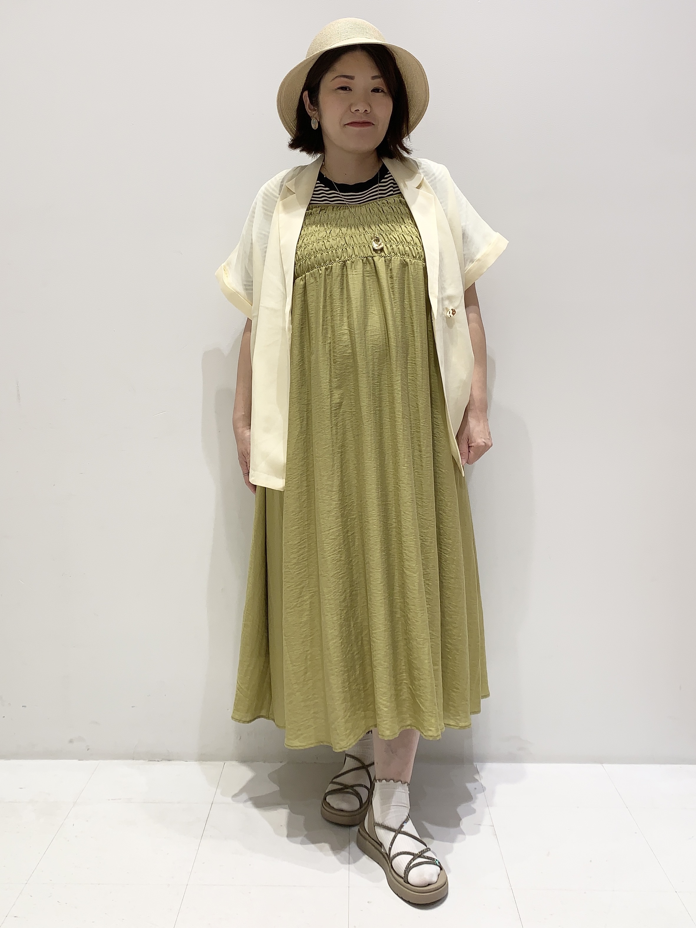 みいちゃんさんの「grove｜【洗濯機OK・ひんやり/SETUP可】シワになりにくいハーフスリーブジャケット」を使ったコーディネート