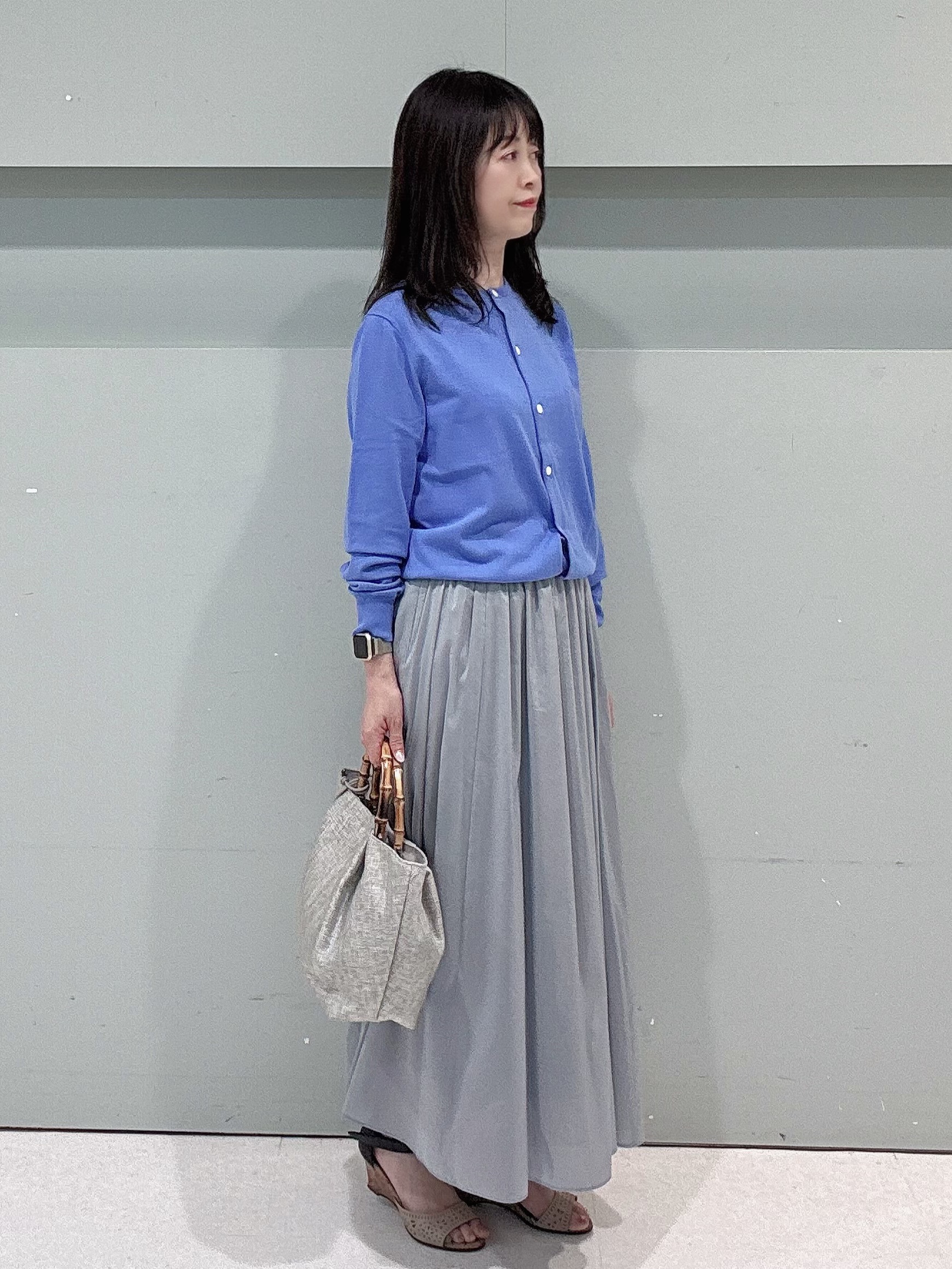 makiさんの「UNTITLED｜【9色展開/アンサンブル可】コットンクルーネックカーディガン」を使ったコーディネート