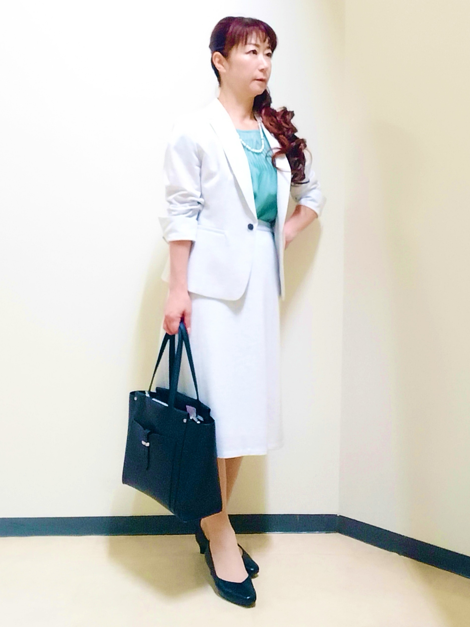 花さんの「Reflect｜【SS-4Lサイズ／UVカット／接触冷感】匠ジャケット／ベーシックテーラード」を使ったコーディネート