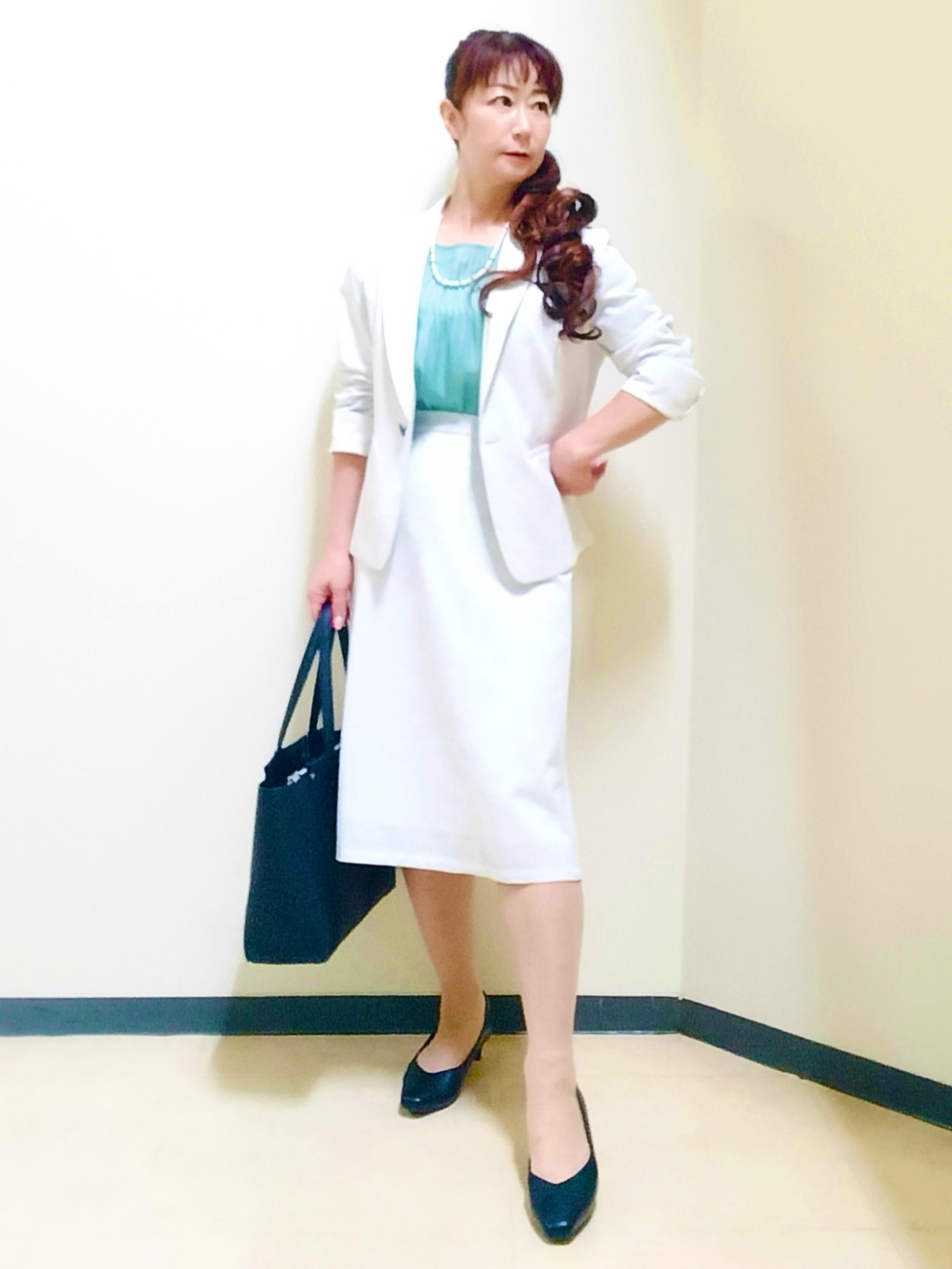 花さんの「Reflect｜【SS-4Lサイズ／UVカット／接触冷感】匠ジャケット／ベーシックテーラード」を使ったコーディネート