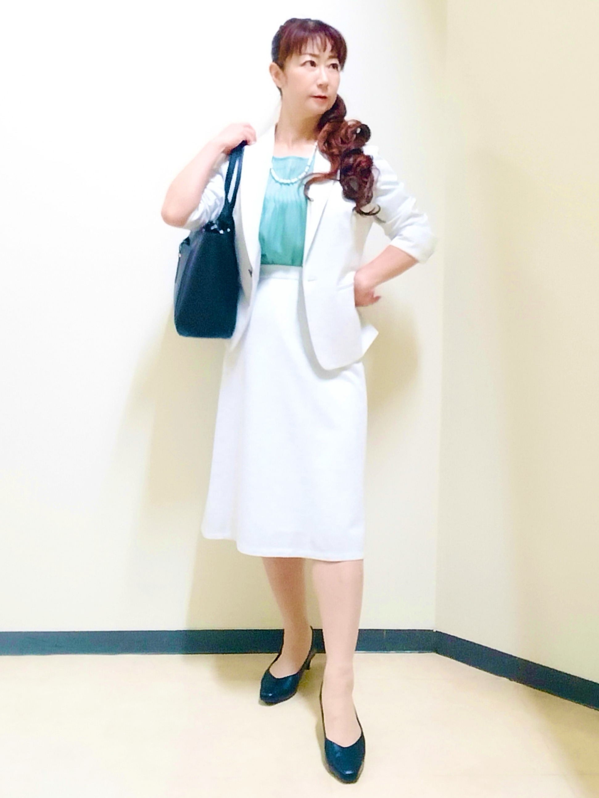 花さんの「Reflect｜【SS-4Lサイズ／UVカット／接触冷感】匠ジャケット／ベーシックテーラード」を使ったコーディネート