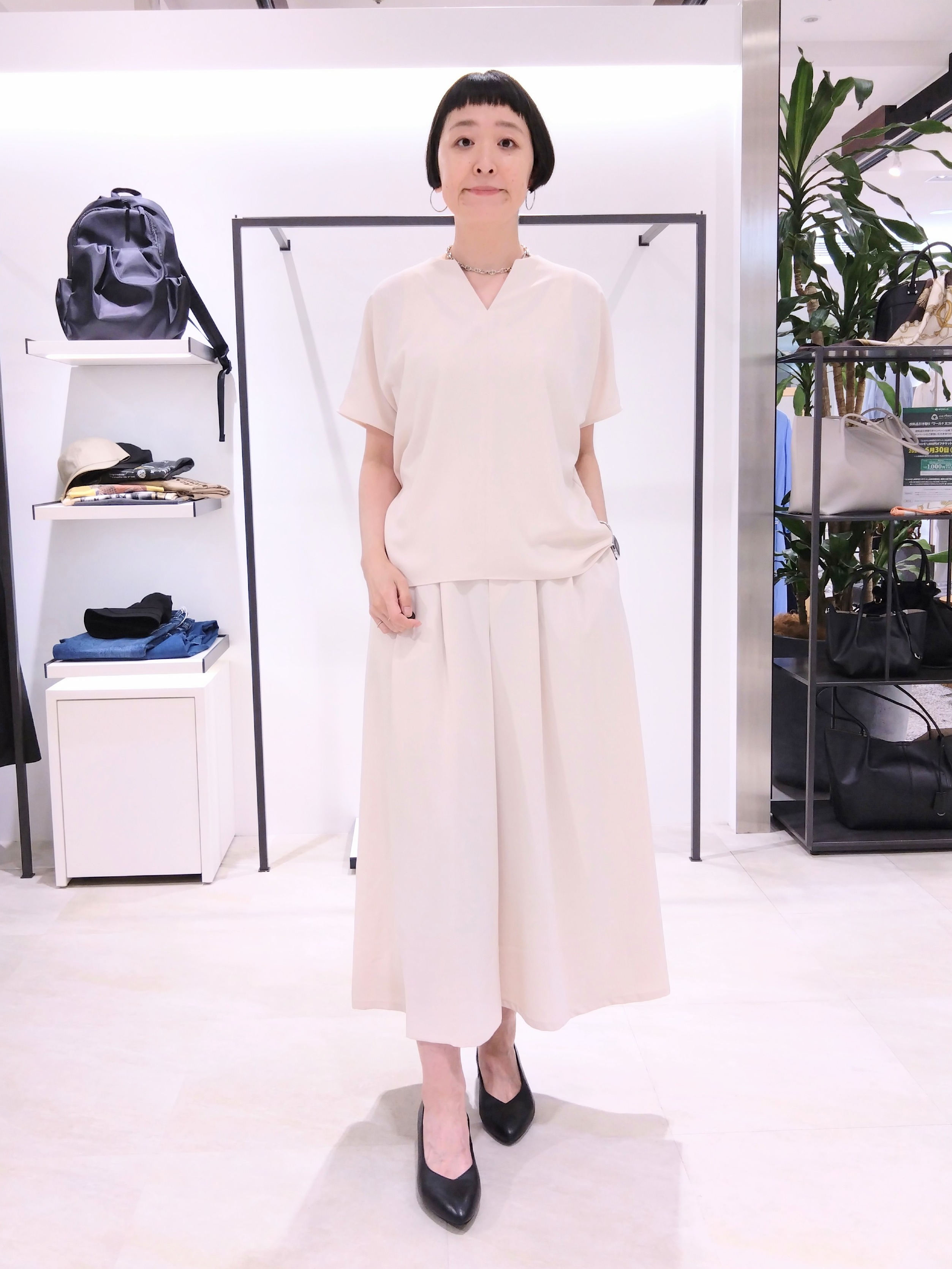 まちこさんの「UNTITLED｜シアーメッシュニット」を使ったコーディネート