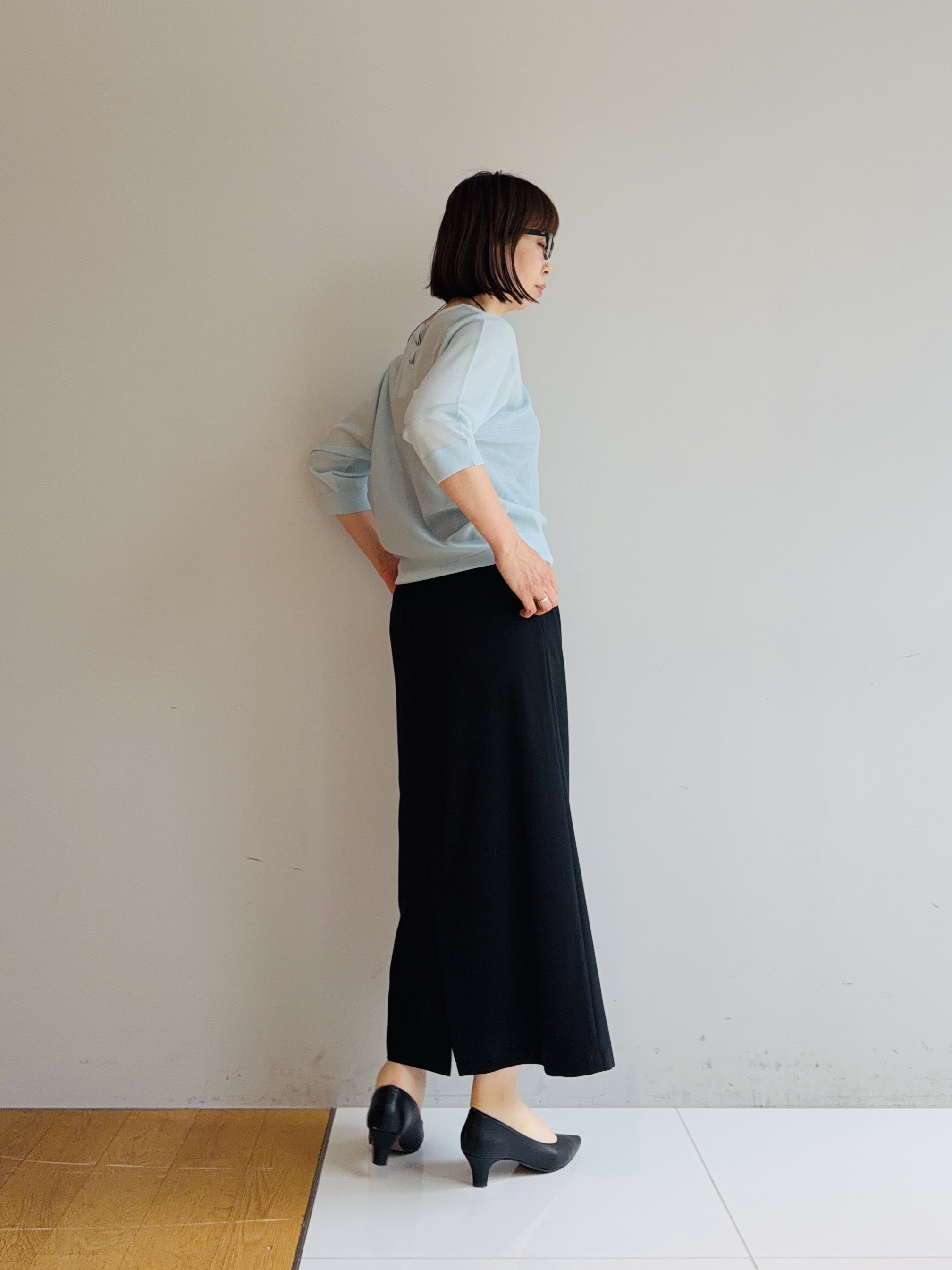murayamaさんの「INDIVI｜【ラム革／美脚／通勤】レザーパンプス」を使ったコーディネート