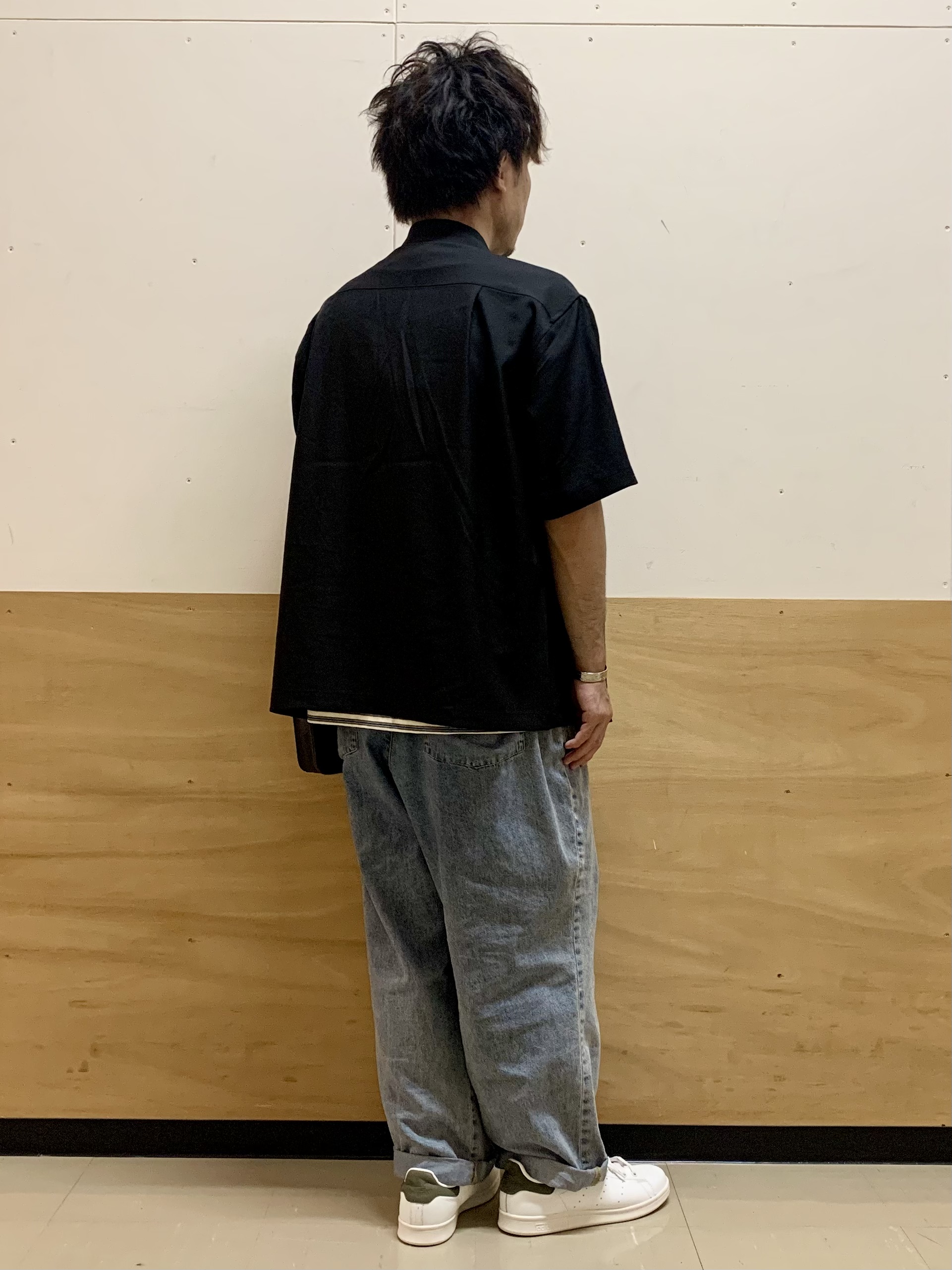 MATUさんの「THE SHOP TK｜リラックスワイド 5分袖ジャケット セットアップ可／洗濯機OK」を使ったコーディネート