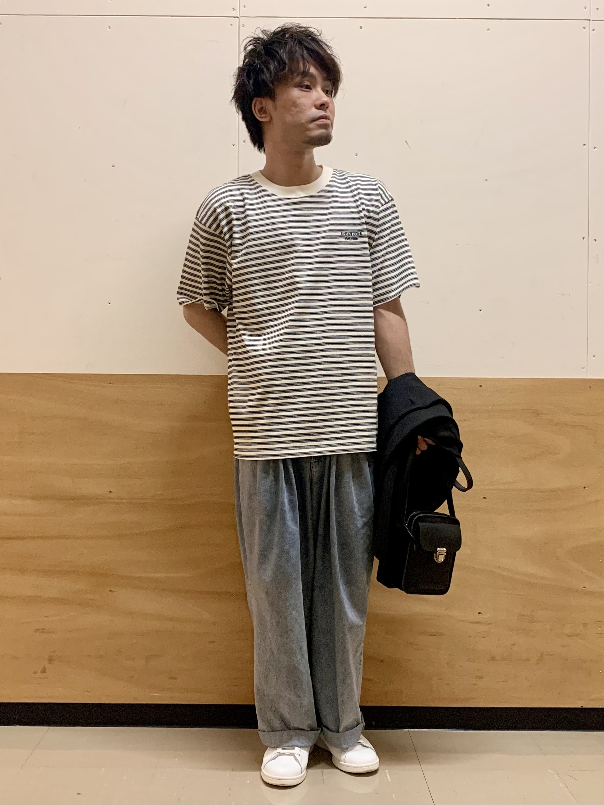 MATUさんの「THE SHOP TK｜リラックスワイド 5分袖ジャケット セットアップ可／洗濯機OK」を使ったコーディネート