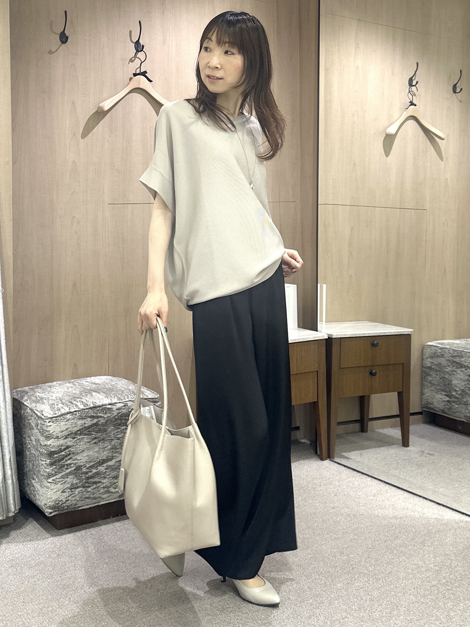 Miwaさんの「UNTITLED｜【程よいシアー感/洗える】エアリーバイオジャケット」を使ったコーディネート