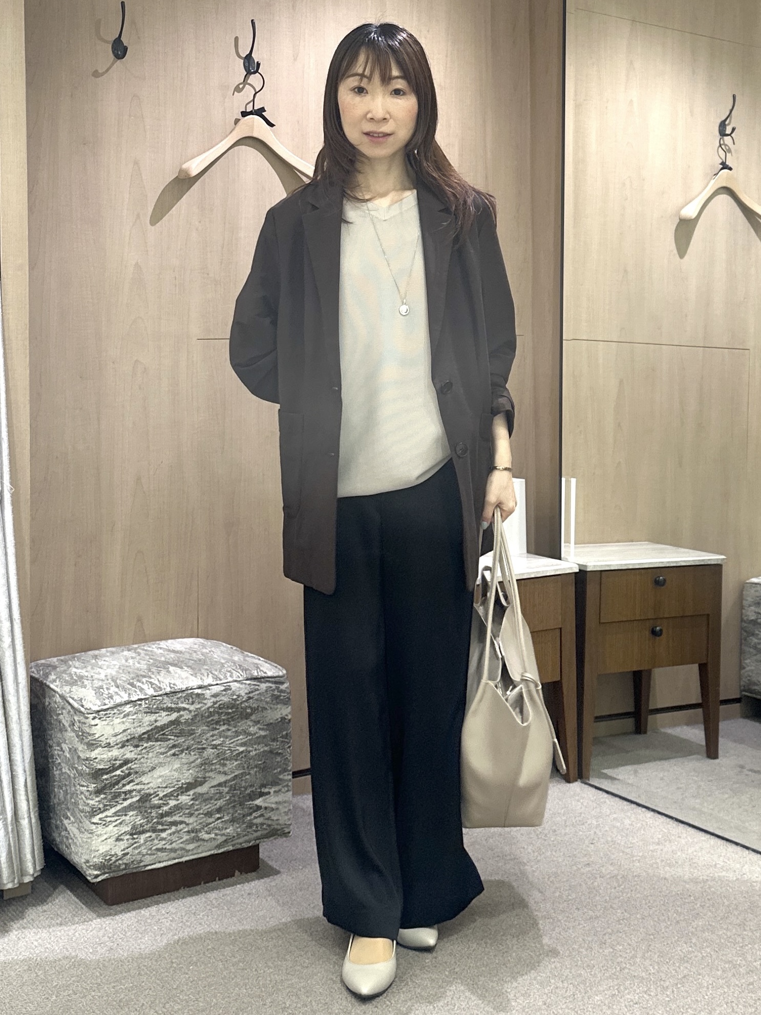 Miwaさんの「UNTITLED｜【程よいシアー感/洗える】エアリーバイオジャケット」を使ったコーディネート