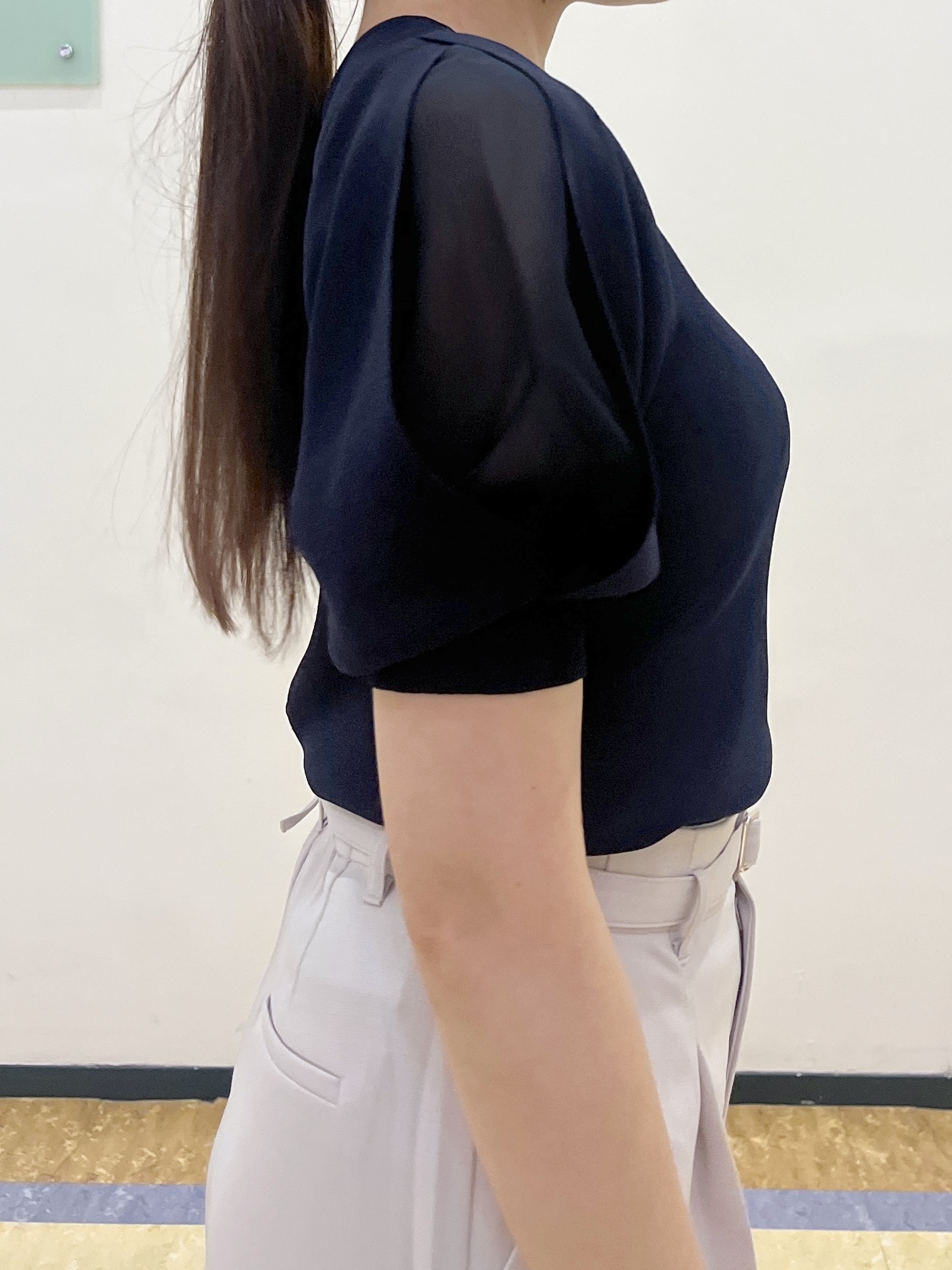 Rさんの「index｜【接触冷感】クールタッチラップスリーブニット《UVケア／洗濯機OK／XS～3L／9col》」を使ったコーディネート