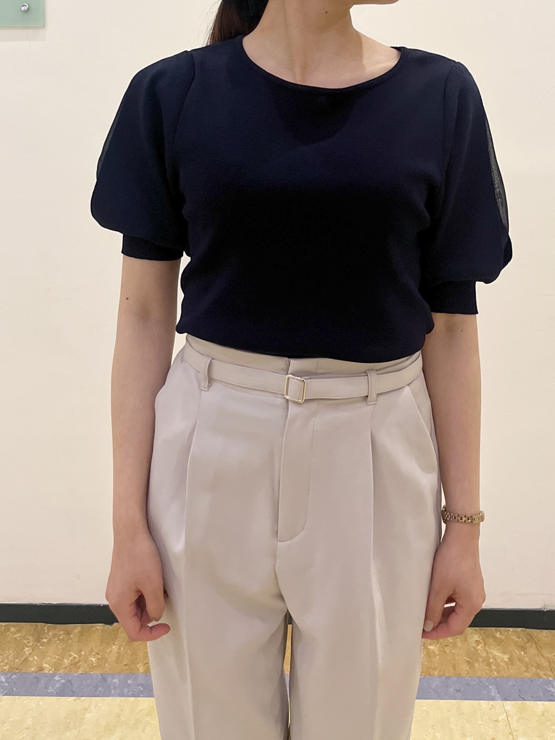 Rさんの「index｜【接触冷感】クールタッチラップスリーブニット《UVケア／洗濯機OK／XS～3L／9col》」を使ったコーディネート