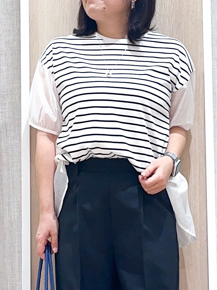 naoさんの「grove｜【貴島明日香さん着用/UVカット】体型カバー叶う、バックプリーツTシャツ」を使ったコーディネート