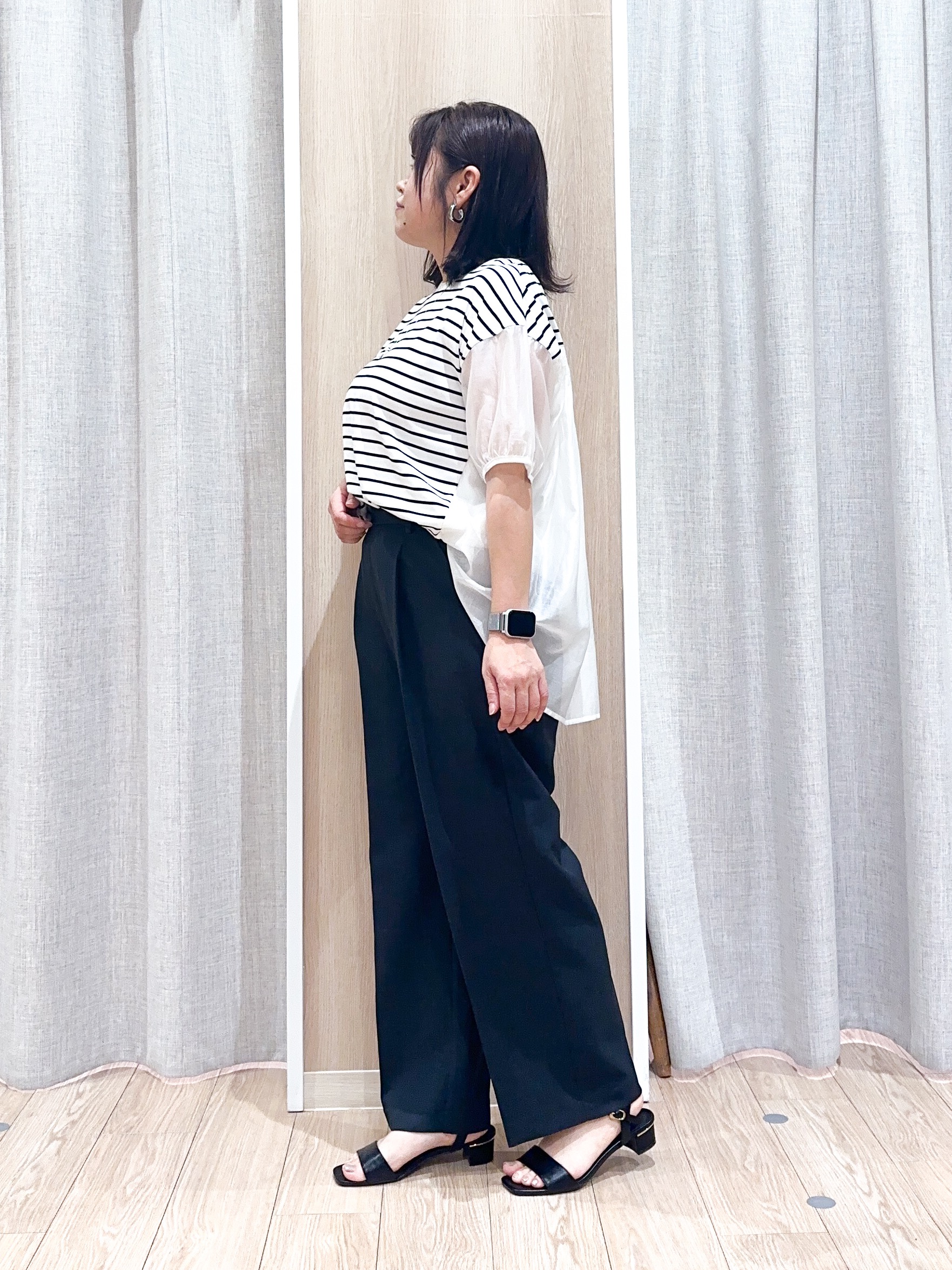 naoさんの「grove｜【貴島明日香さん着用/UVカット】体型カバー叶う、バックプリーツTシャツ」を使ったコーディネート