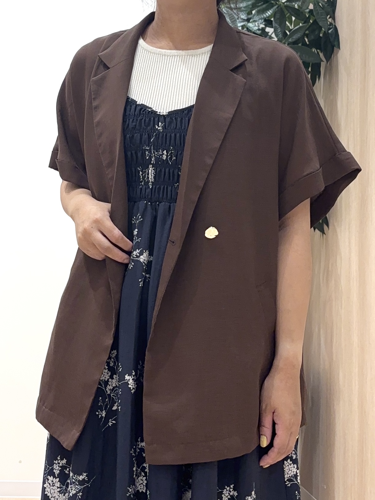 miraiさんの「grove｜【洗濯機OK・ひんやり/SETUP可】シワになりにくいハーフスリーブジャケット」を使ったコーディネート