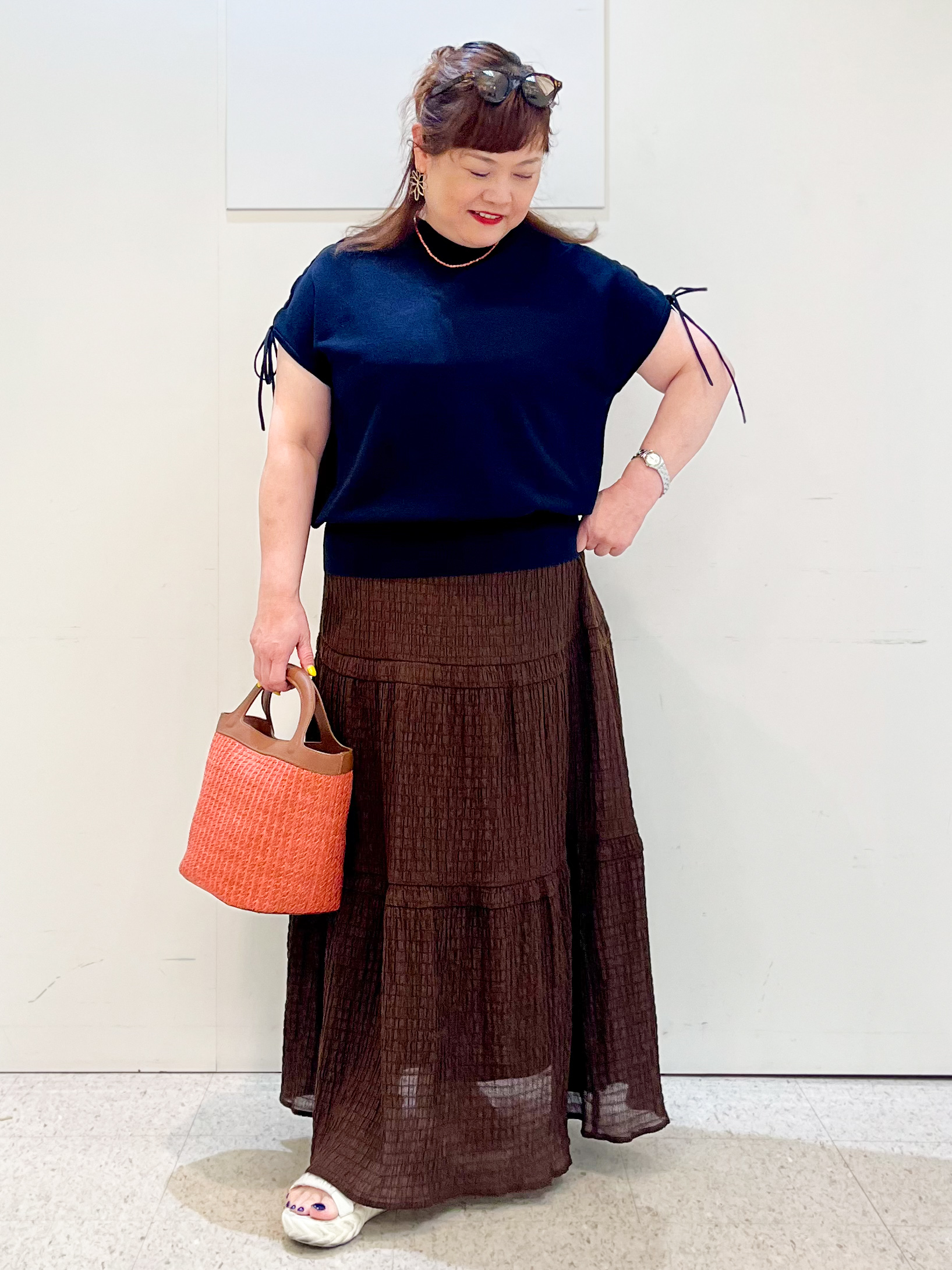 kimmyさんの「Reflect｜レースアップスリーブデザインニット」を使ったコーディネート