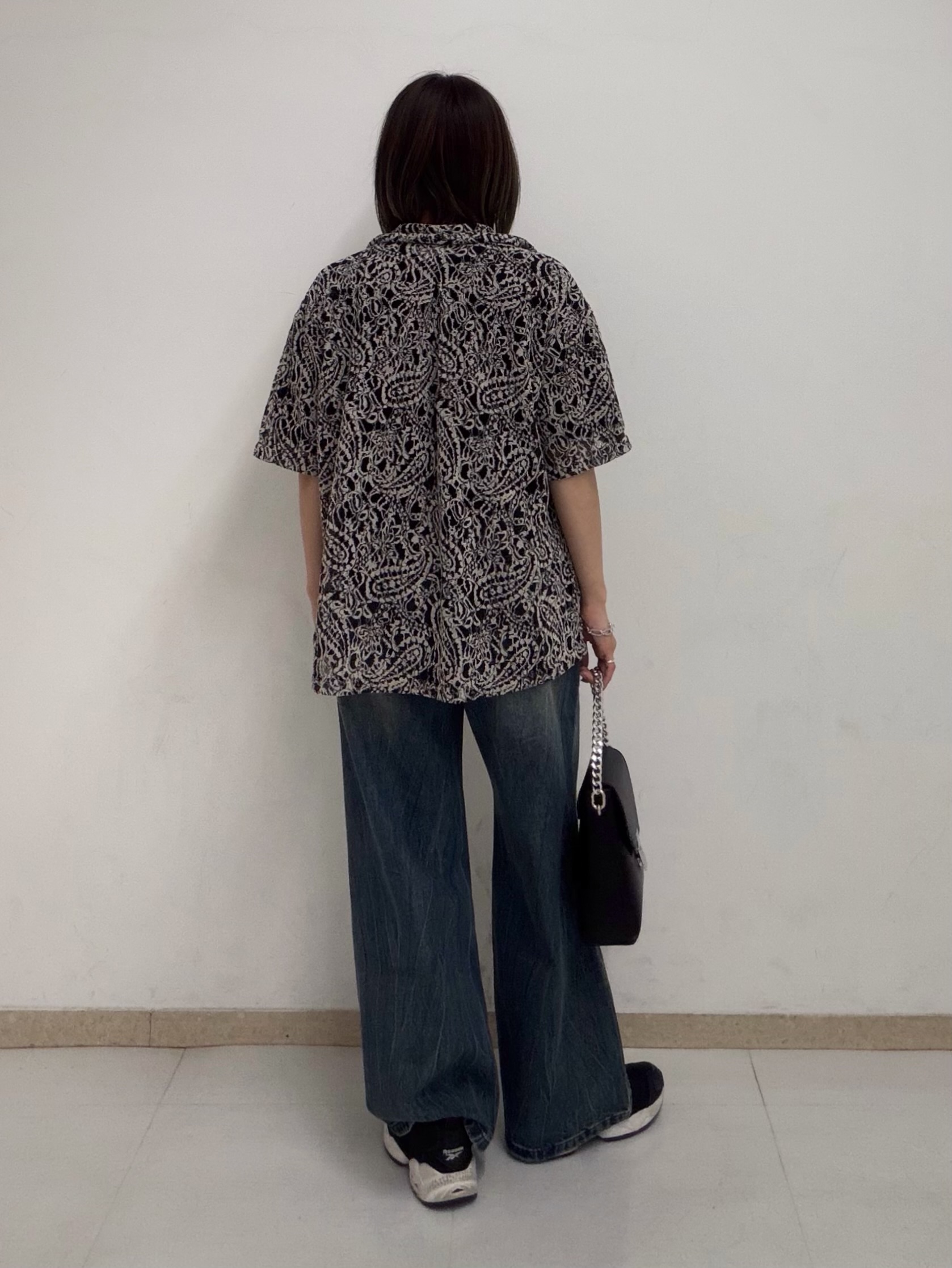 nori さんの「tk.TAKEO KIKUCHI｜【今年大注目！】モールレースペイズリーシャツ/ルーズ/通気性/夏/夏服/トレンド」を使ったコーディネート
