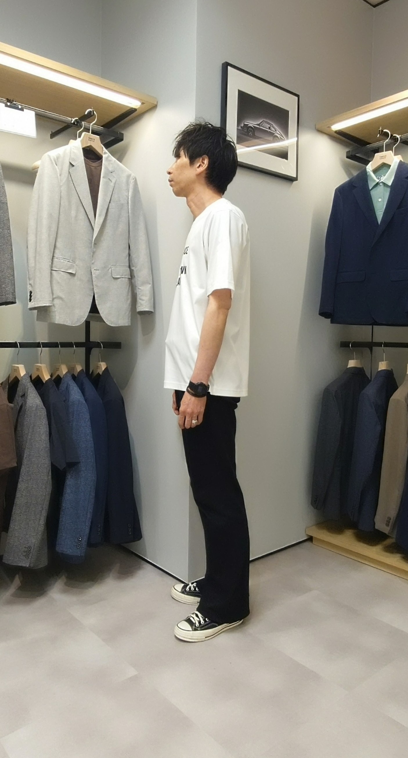 kawamuさんの「TAKEO KIKUCHI｜【BOWLER HAT LABEL】アイスクリアコットン バッククロスピストル 半袖Tシャツ」を使ったコーディネート