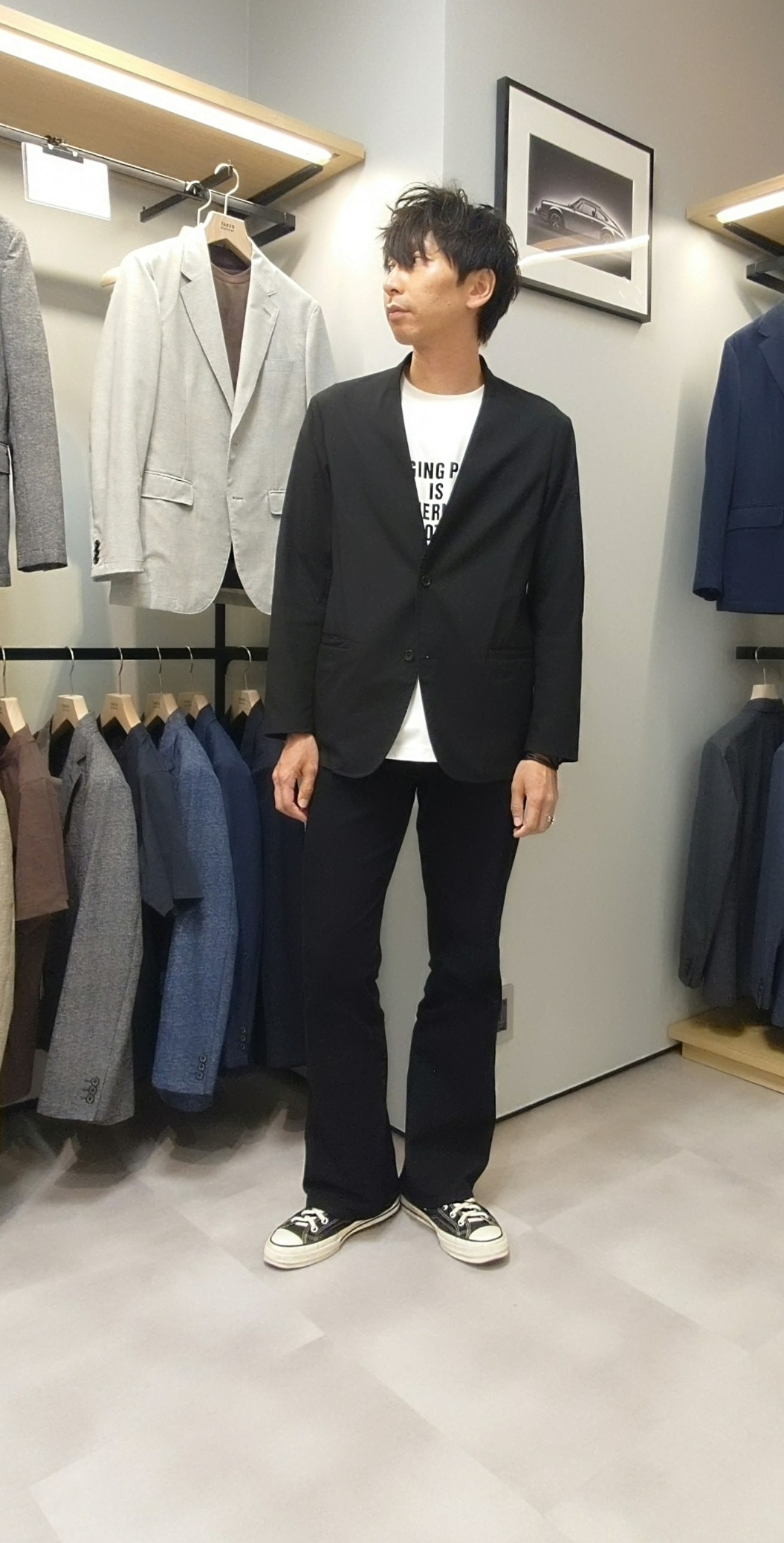 kawamuさんの「TAKEO KIKUCHI｜【BOWLER HAT LABEL】アイスクリアコットン バッククロスピストル 半袖Tシャツ」を使ったコーディネート