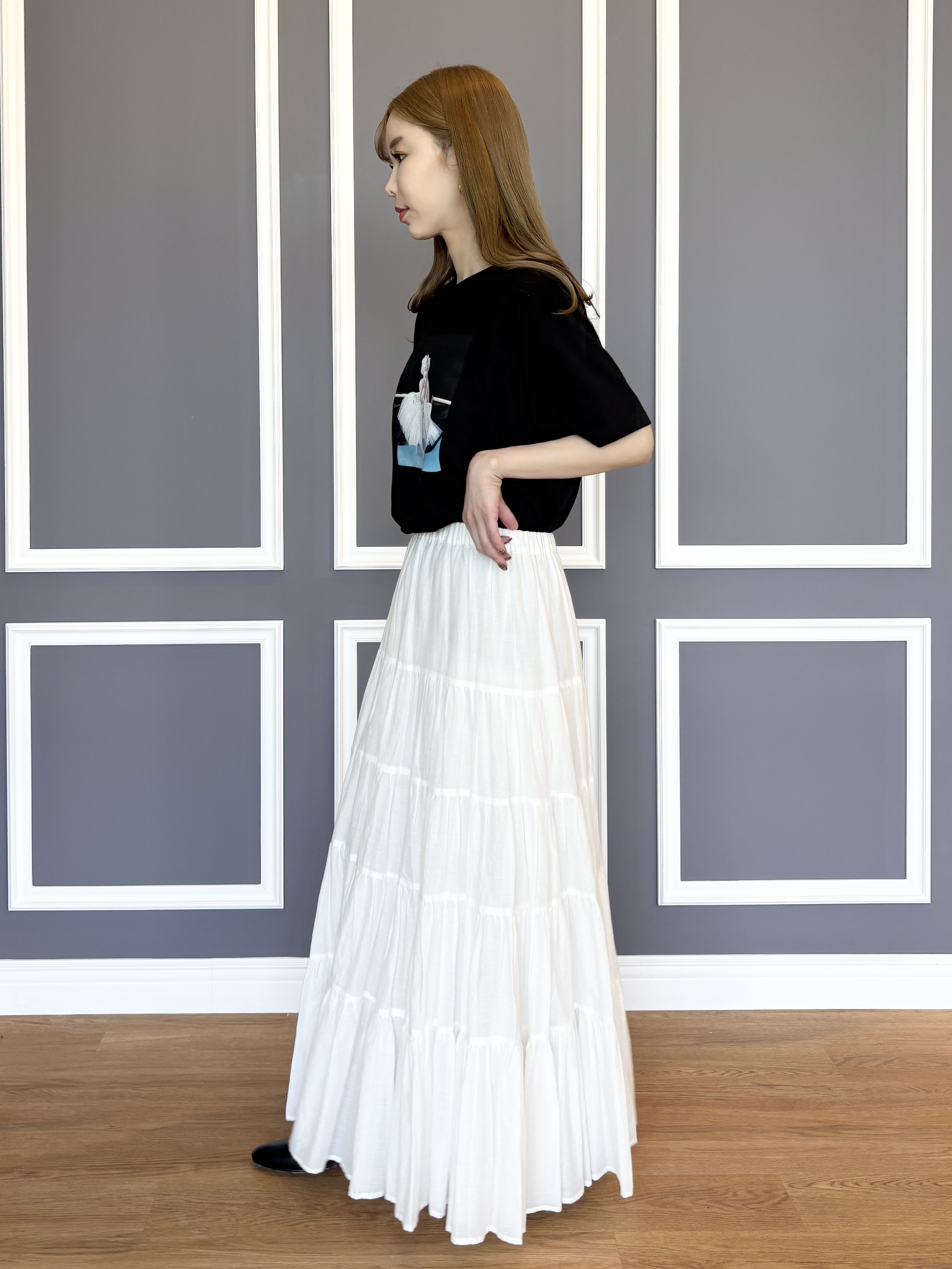 清水夏姫さんの「DRESSTERIOR｜シアーデニムシャツ」を使ったコーディネート