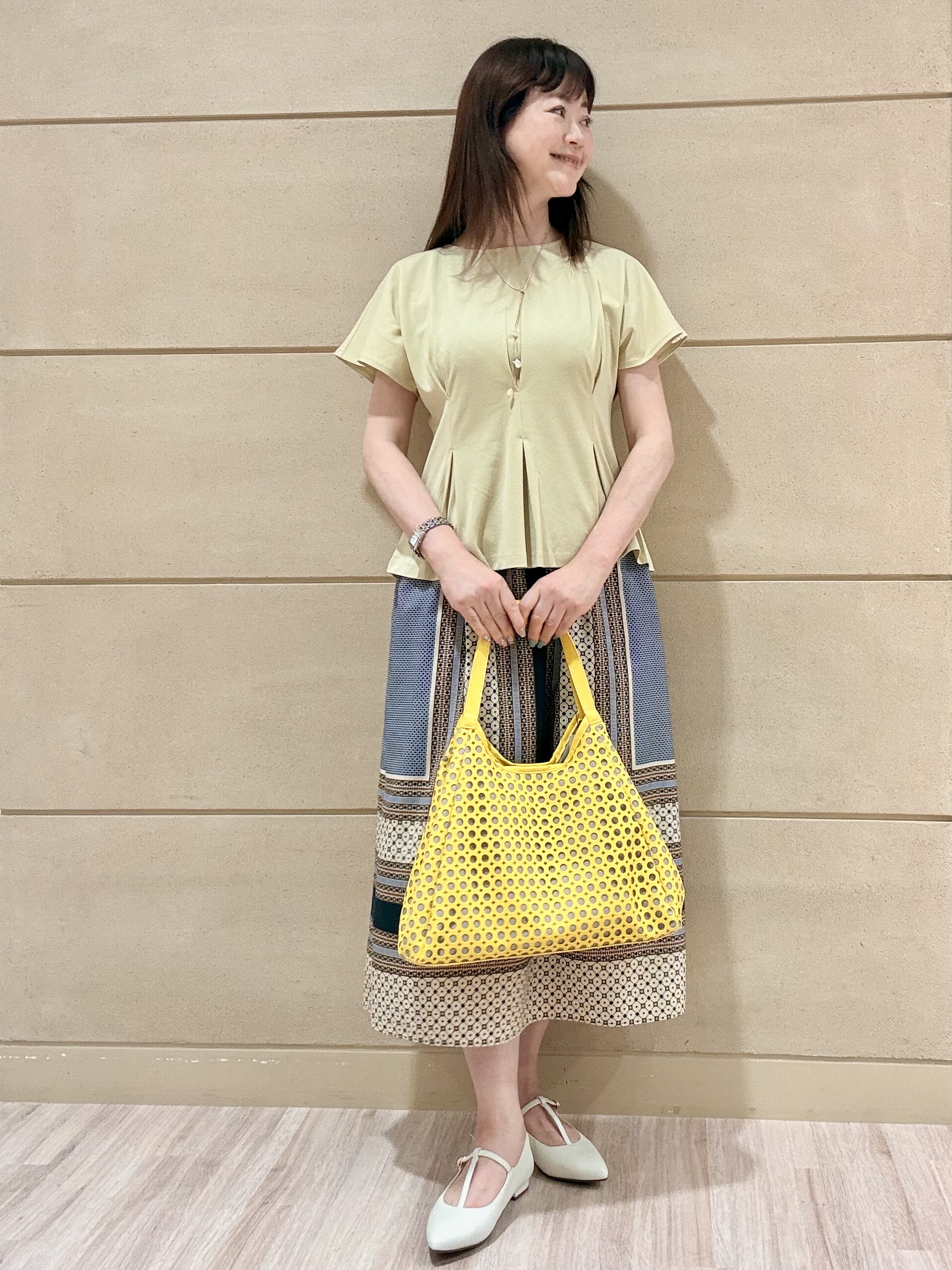 Marさんの「Reflect｜【UVカット／接触冷感／吸水速乾】タックデザインフレアトップス」を使ったコーディネート