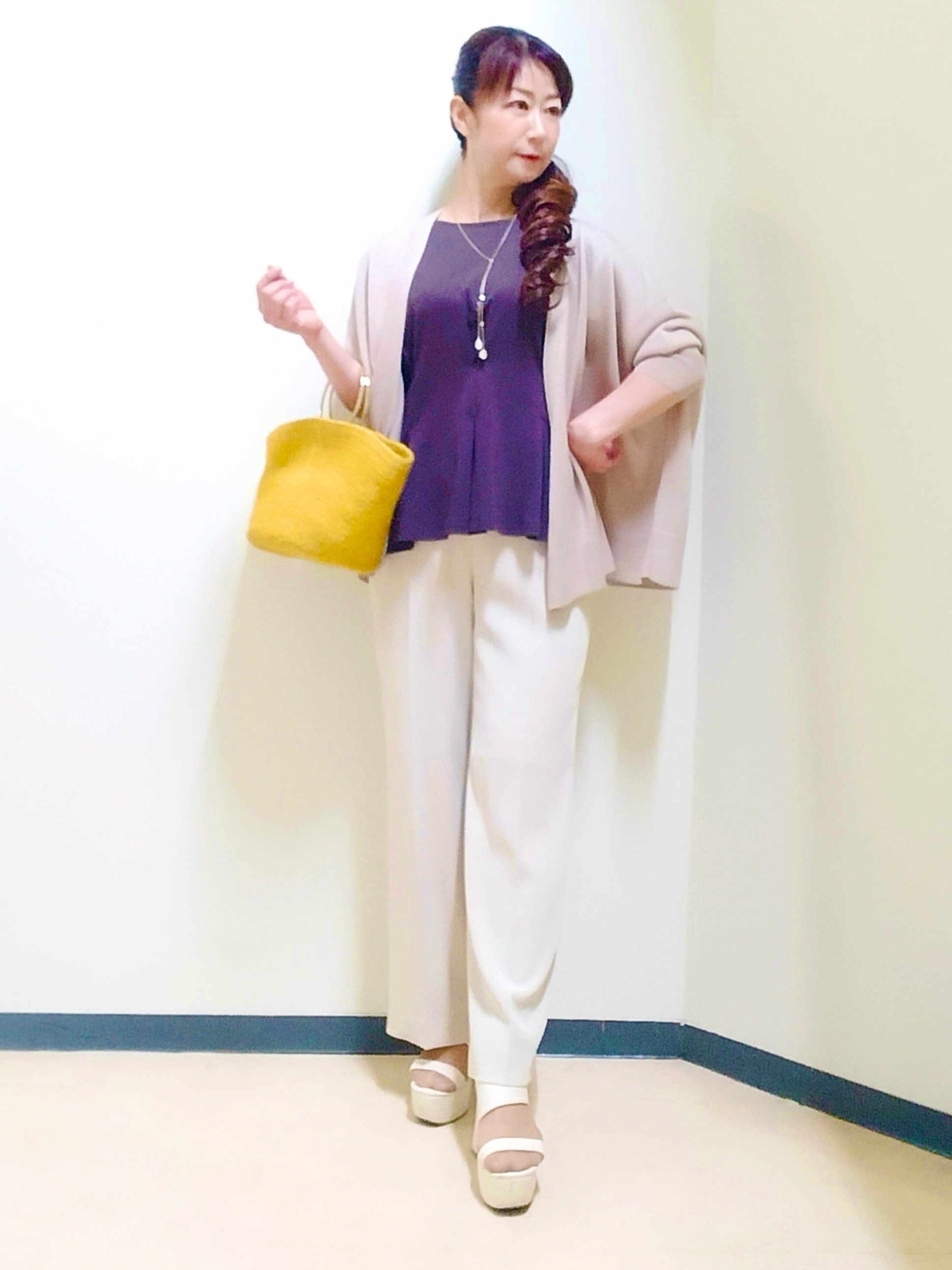 花さんの「Reflect｜【冷房対策に◎】すっきり見え着流しカーディガン」を使ったコーディネート