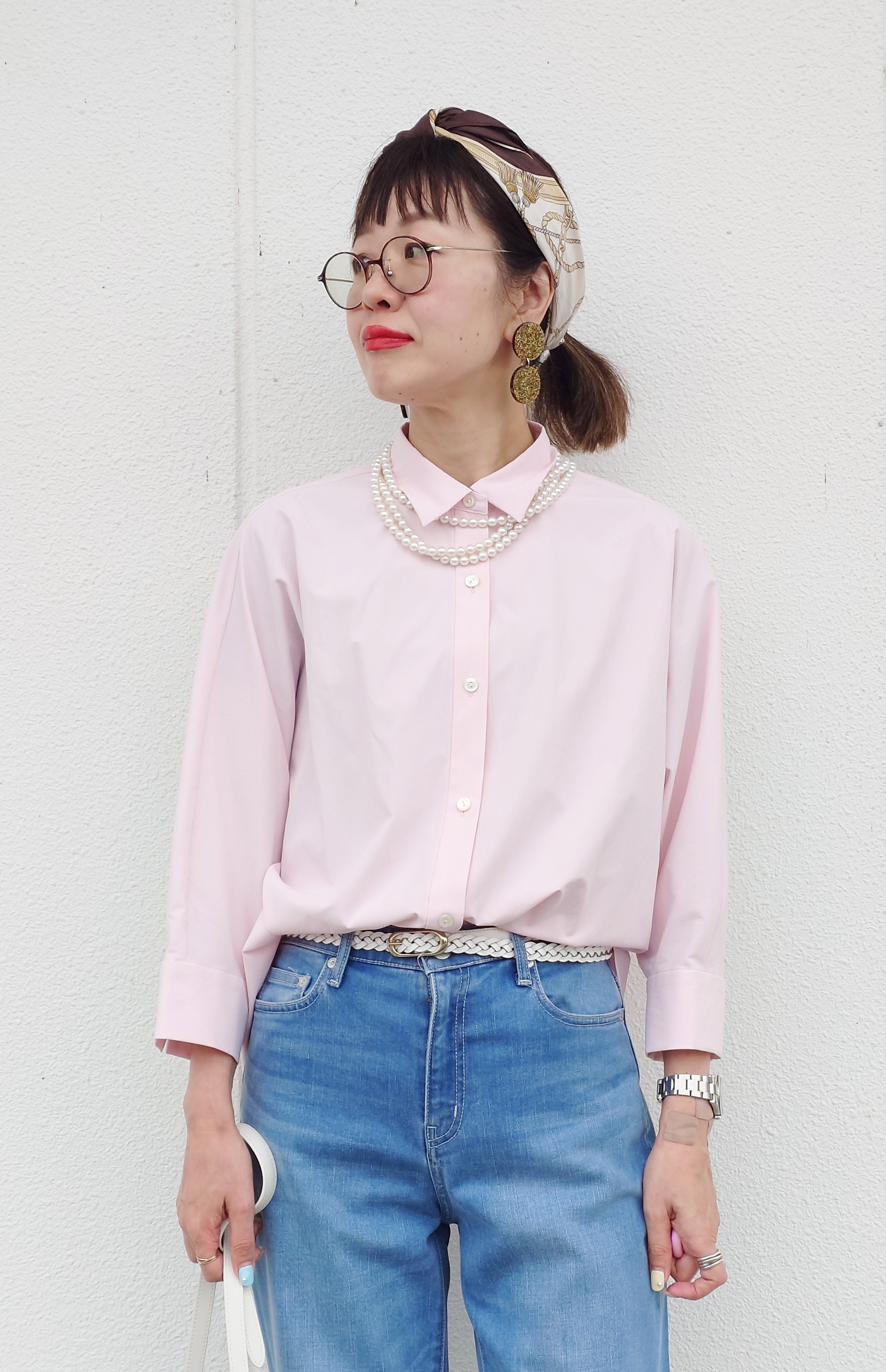 MUTSUKOさんの「UNTITLED｜【接触冷感/吸水速乾/UVカット】ドルマンスリーブシャツ」を使ったコーディネート