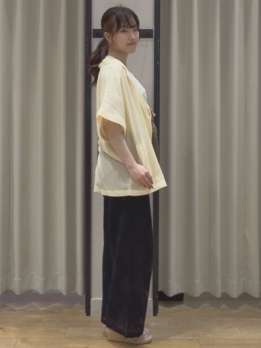 RUKAさんの「grove｜【洗濯機OK・ひんやり/SETUP可】シワになりにくいハーフスリーブジャケット」を使ったコーディネート