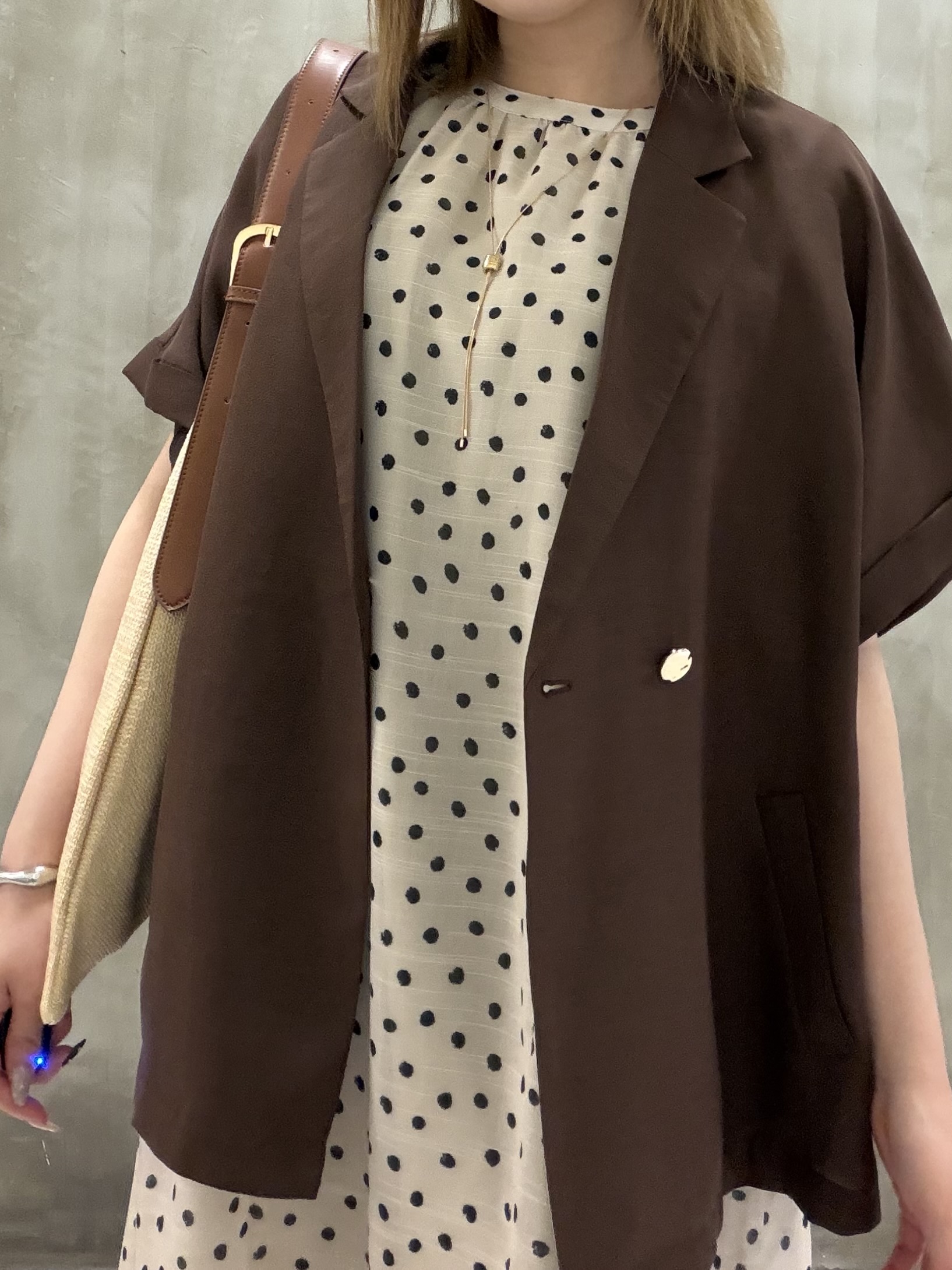 maiさんの「grove｜【洗濯機OK・ひんやり/SETUP可】シワになりにくいハーフスリーブジャケット」を使ったコーディネート